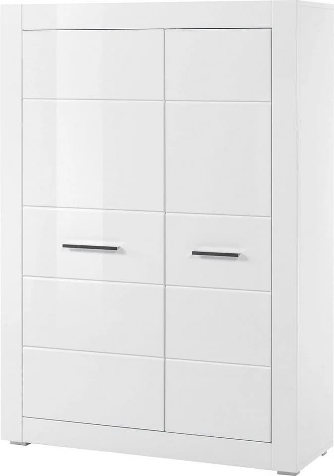 HOME AFFAIRE Mehrzweckschrank BIANCO Weiß Matt Hochglanz