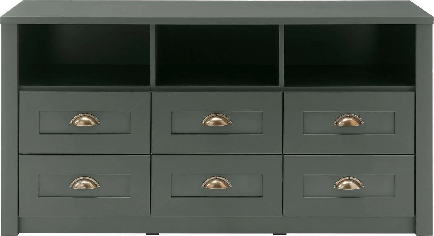 Home affaire Lowboard Ascot mit 6 Schubladen und Metallgriffen