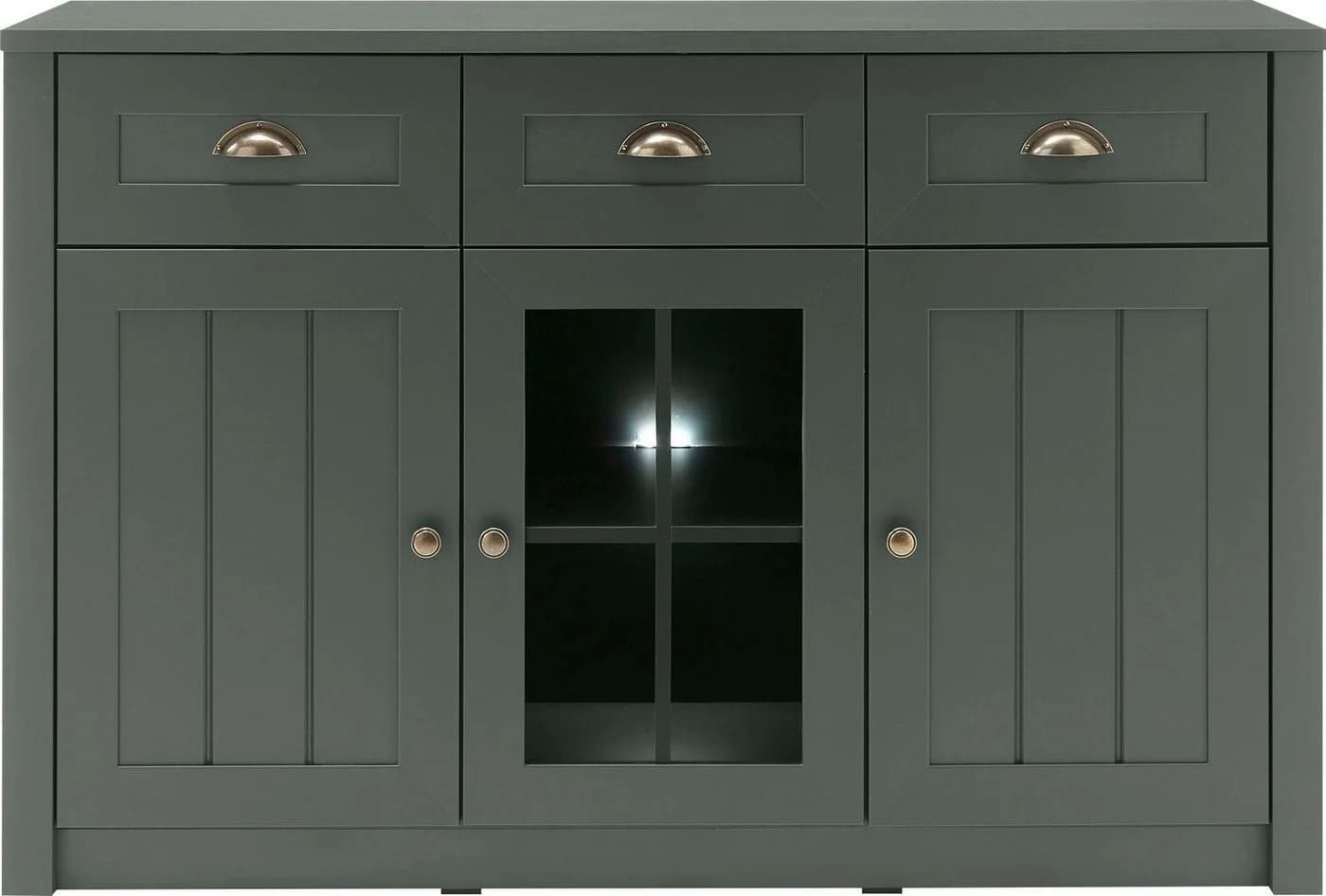 Home affaire Sideboard Ascot Grün Glas Metall