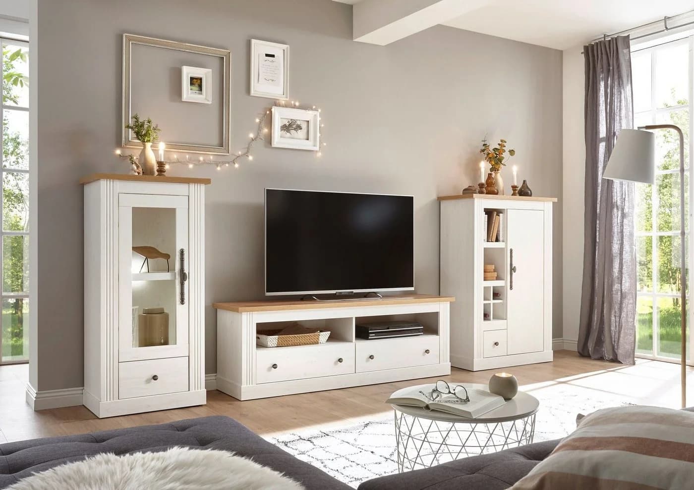 Vitrine OTTO HOME Westminster Landhausstil Weiß Eiche