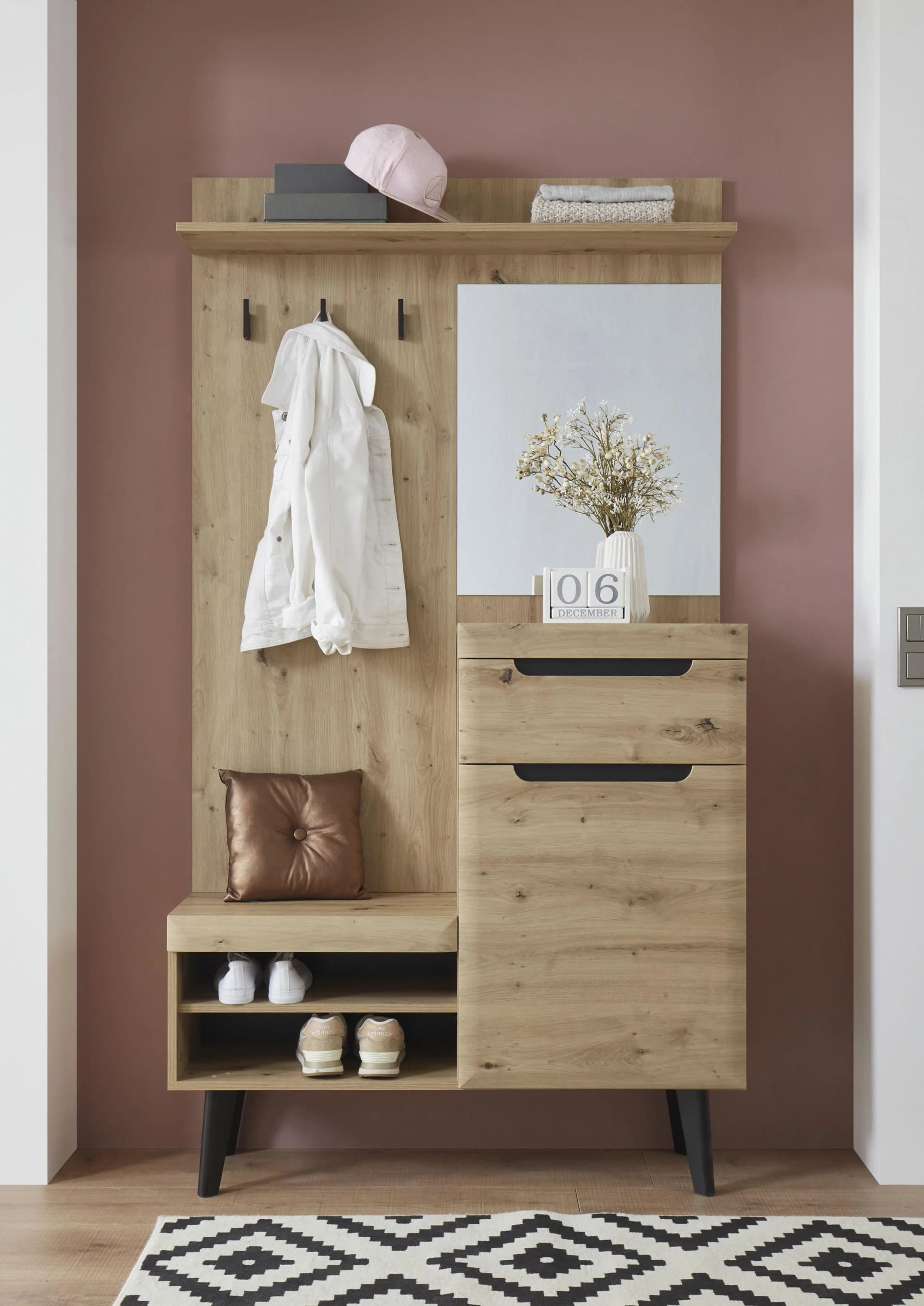 Home Affaire Garderobenschrank Torge Braun Eiche Artisan Dekor