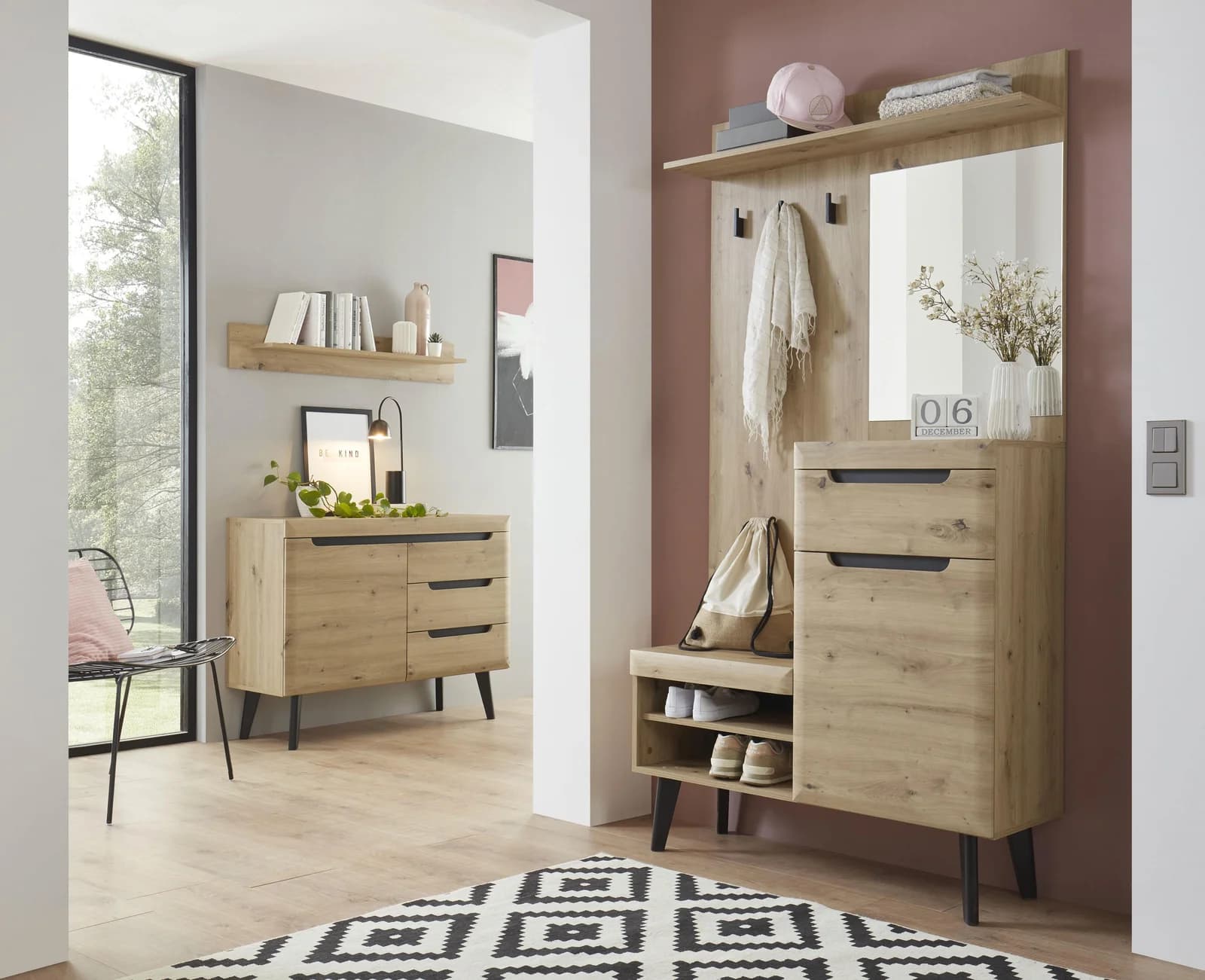 Garderoben-Set HOME AFFAIRE "Torge" Braun Eiche Artisan Dekor