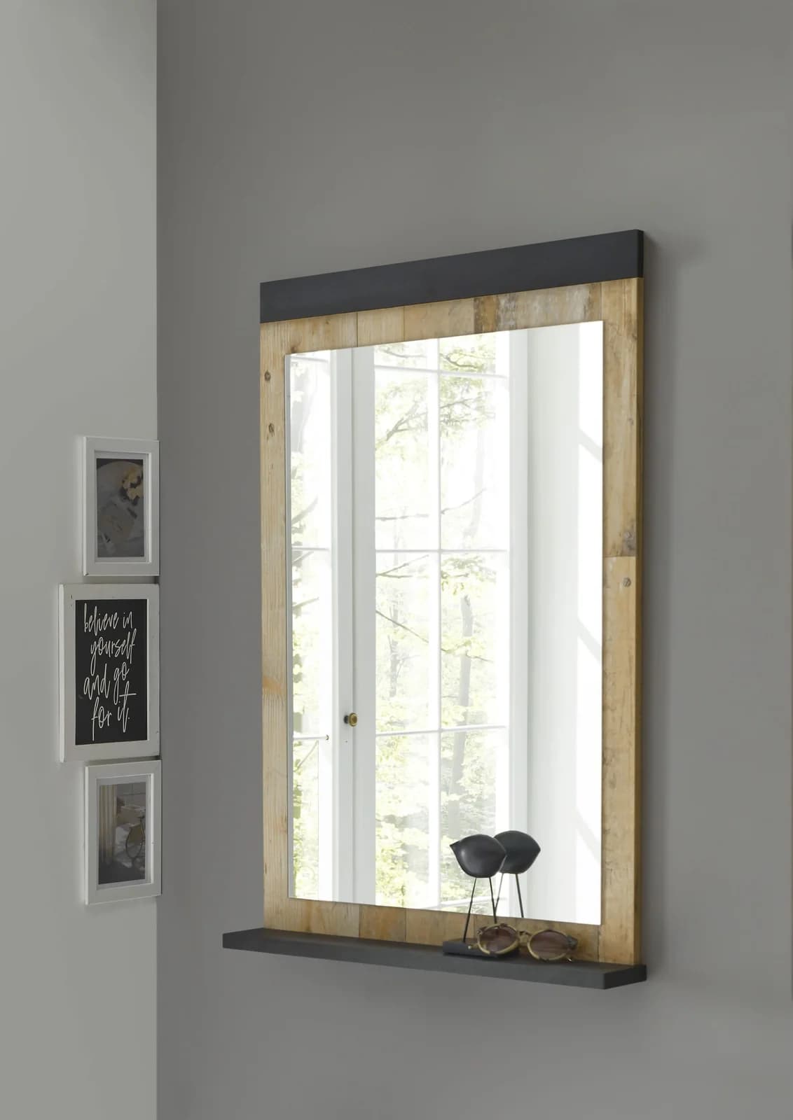 HOME AFFAIRE Wandspiegel SHERWOOD Braun Modernes Holz Dekor