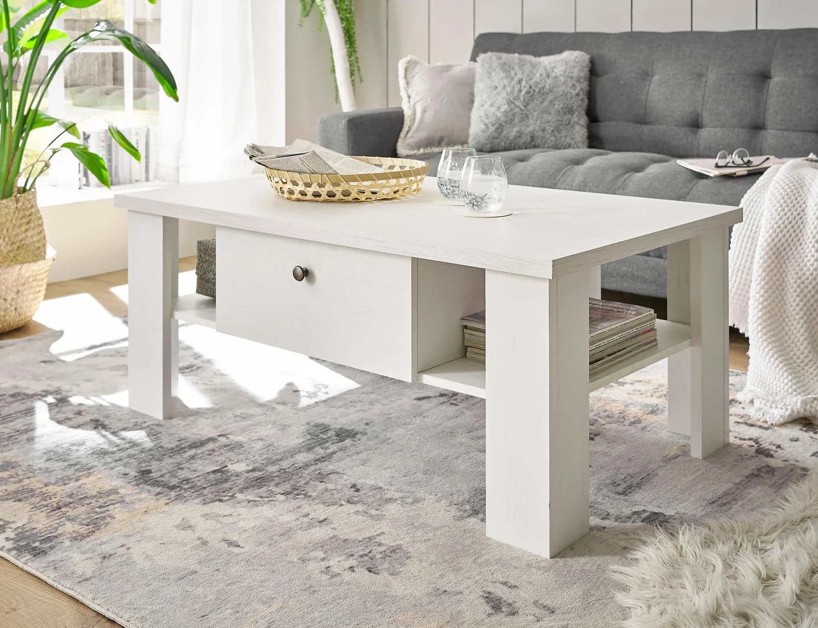 Couchtisch HOME AFFAIRE "RAVENNA" Weiß Landhausstil