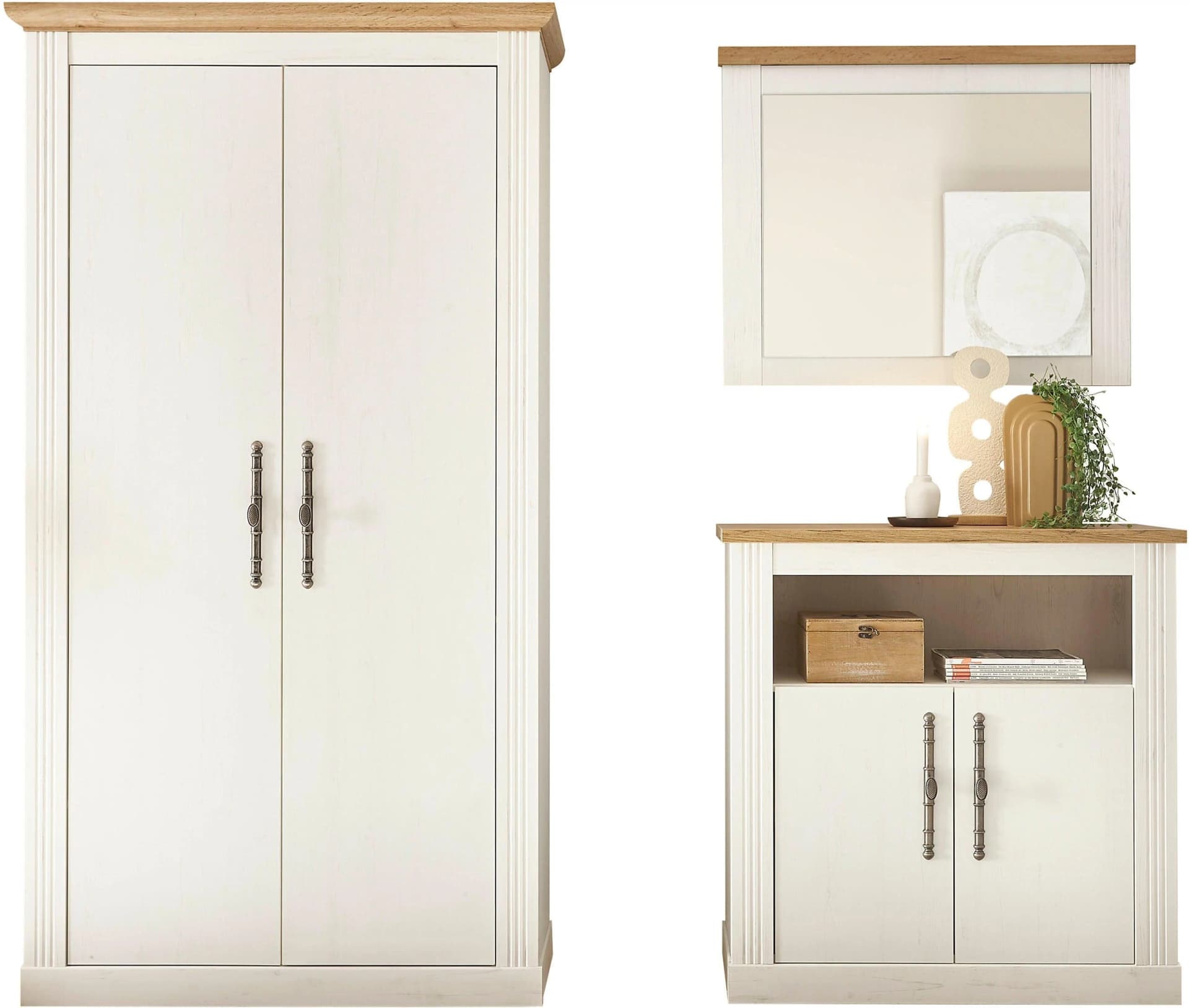 OTTO HOME WESTMINSTER Garderoben-Set Weiß Eiche Landhausstil