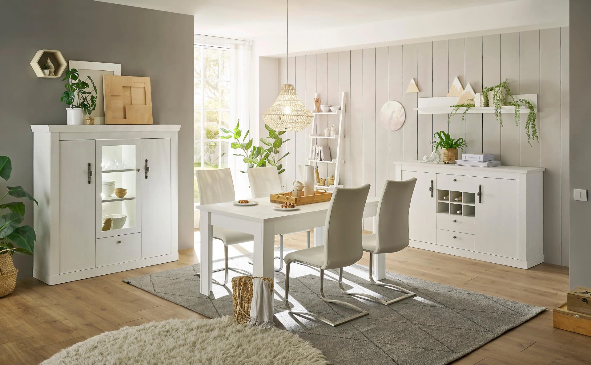 Wohnwand HOME AFFAIRE "RAVENNA" Weiß Landhausstil