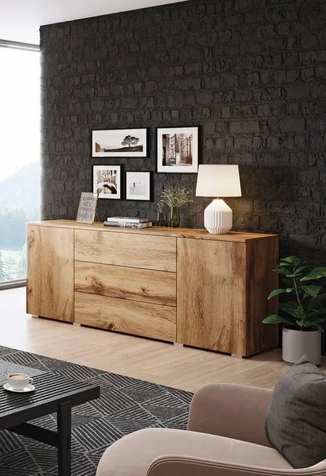 OTTO home Sideboard PARIS 150cm Eiche Modern Push-to-open