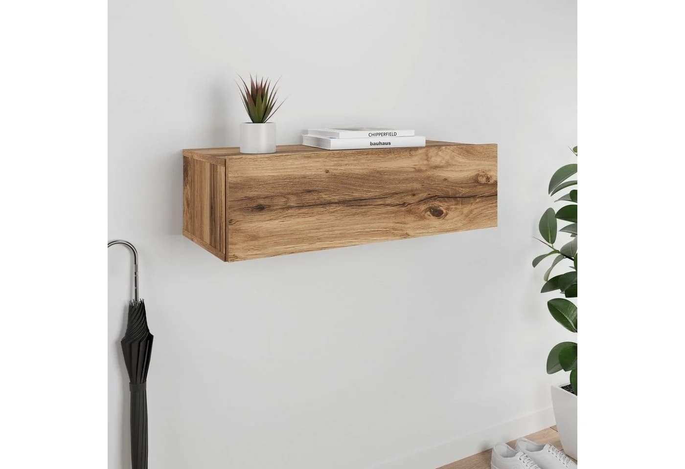 OTTO home Wandschrank Paris 70 cm - Grifflos Braun Holzwerkstoff