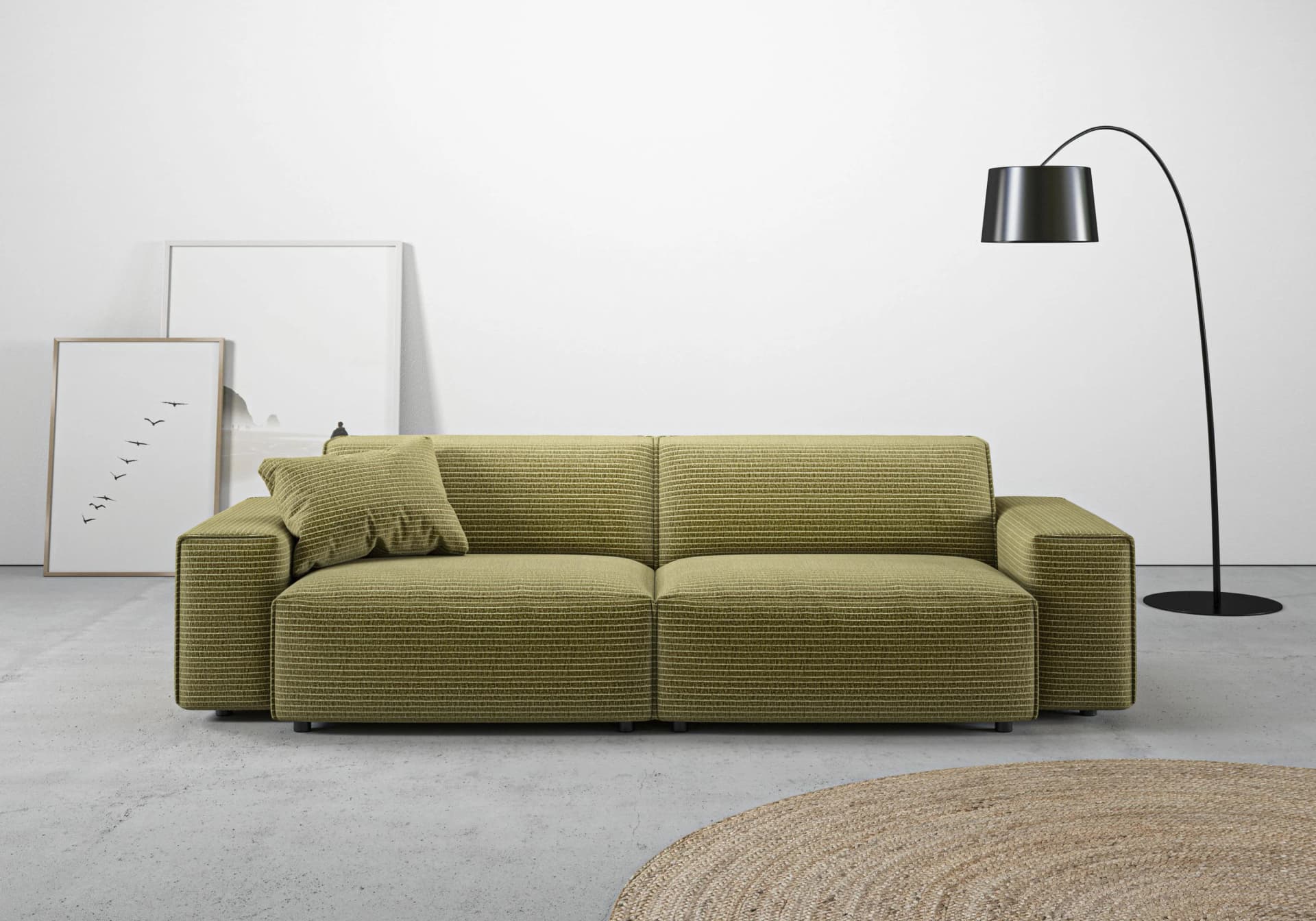HOME AFFAIRE Big-Sofa Glimminge Pistazie Polyester