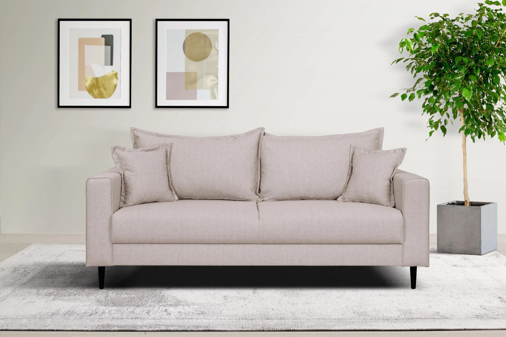 HOME AFFAIRE Veyras 2-Sitzer Sofa Beige Polyester