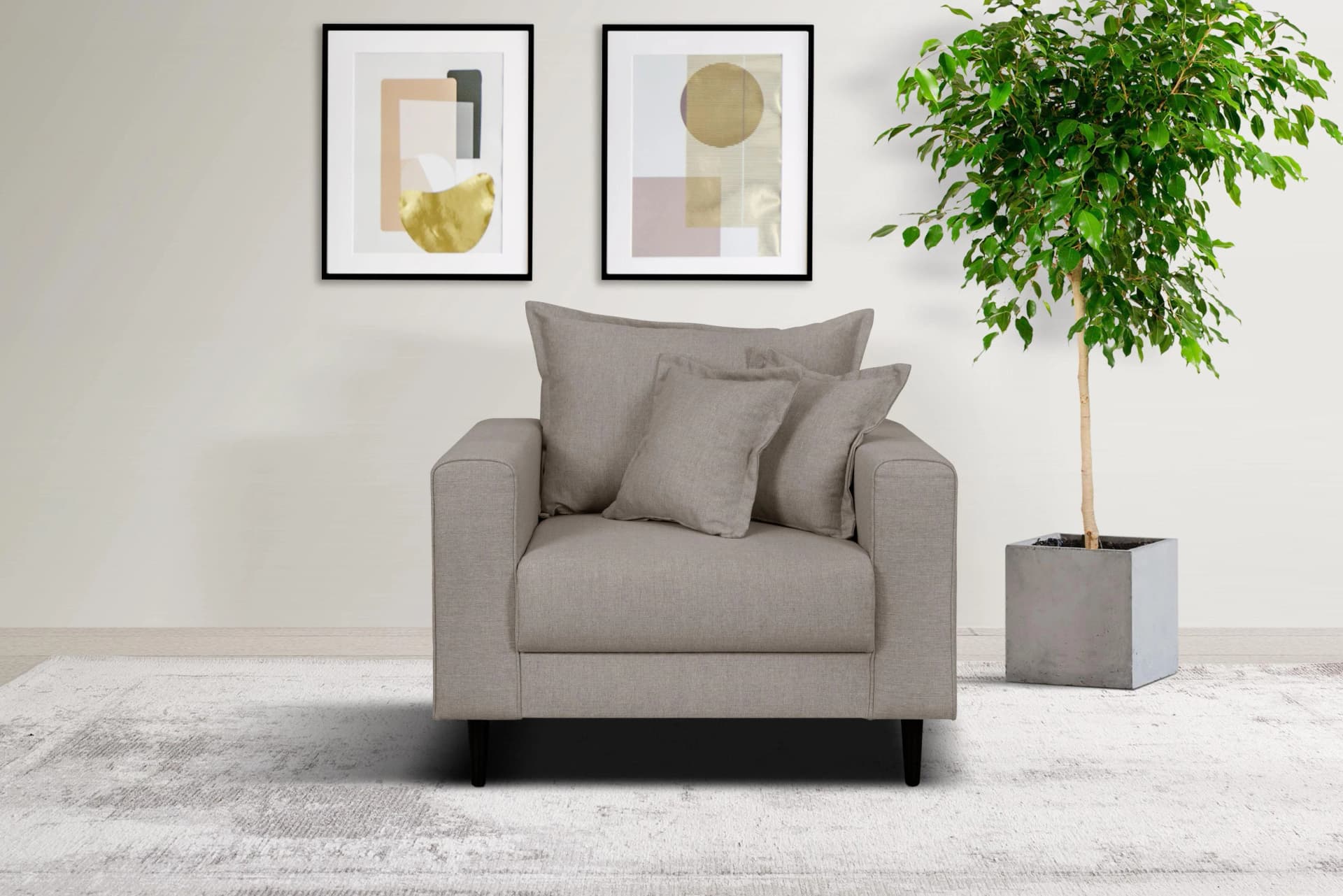 HOME AFFAIRE VEYRAS Loungesessel Taupe mit Kissen