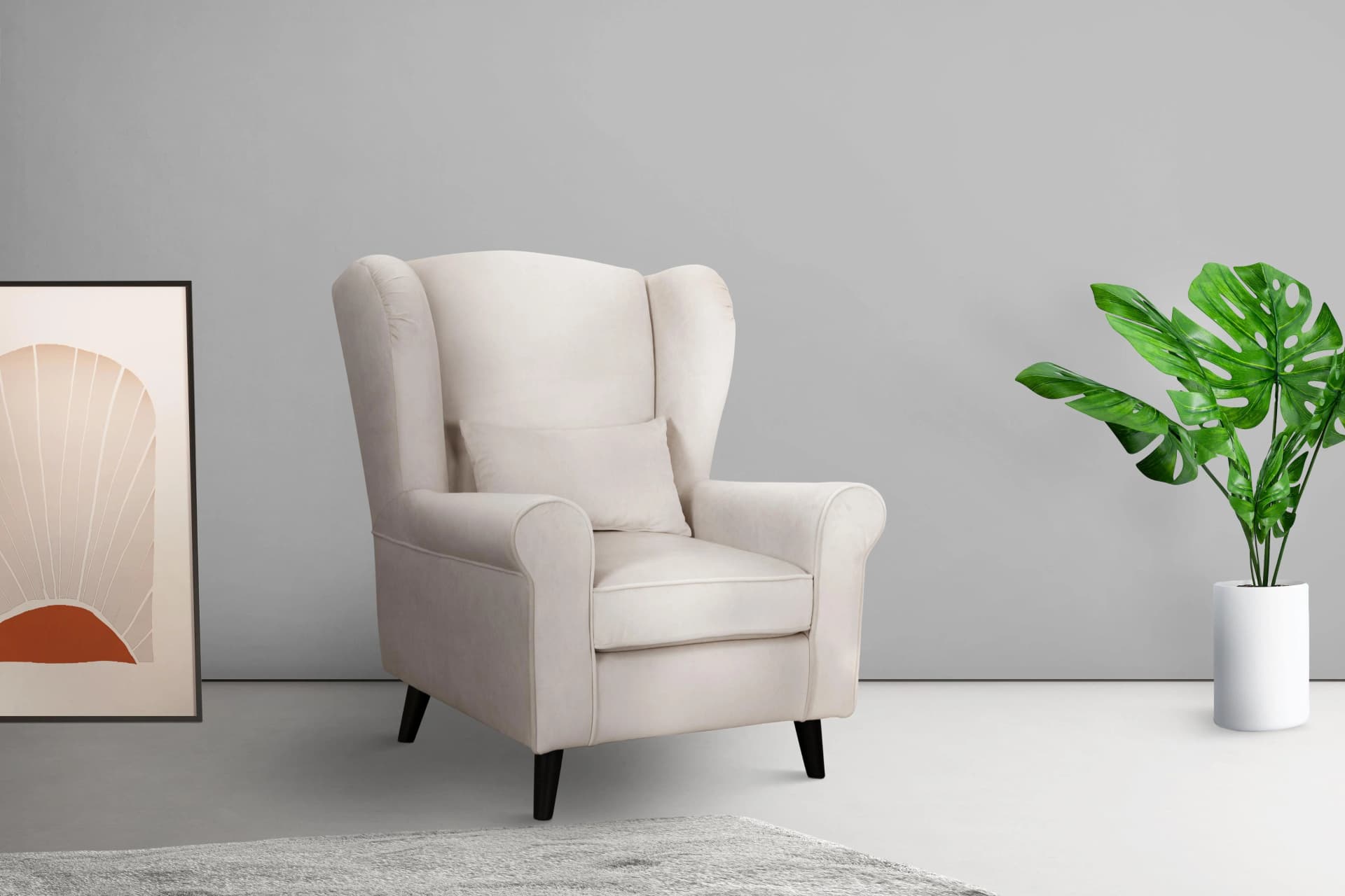 Home Affaire Ohrensessel CHISTELLE Creme Samtoptik