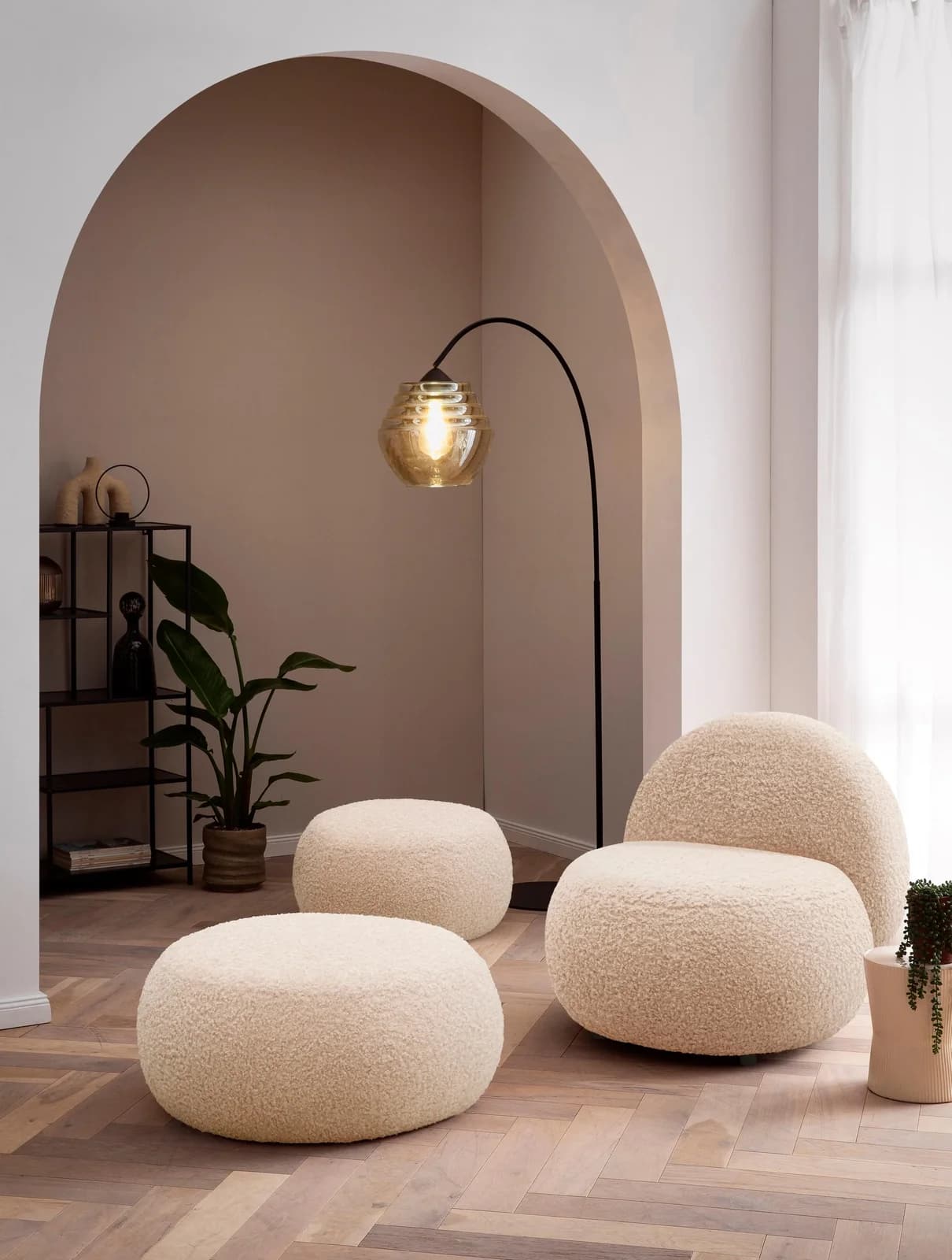Home Affaire Polsterhocker Mithras I Creme Polyester