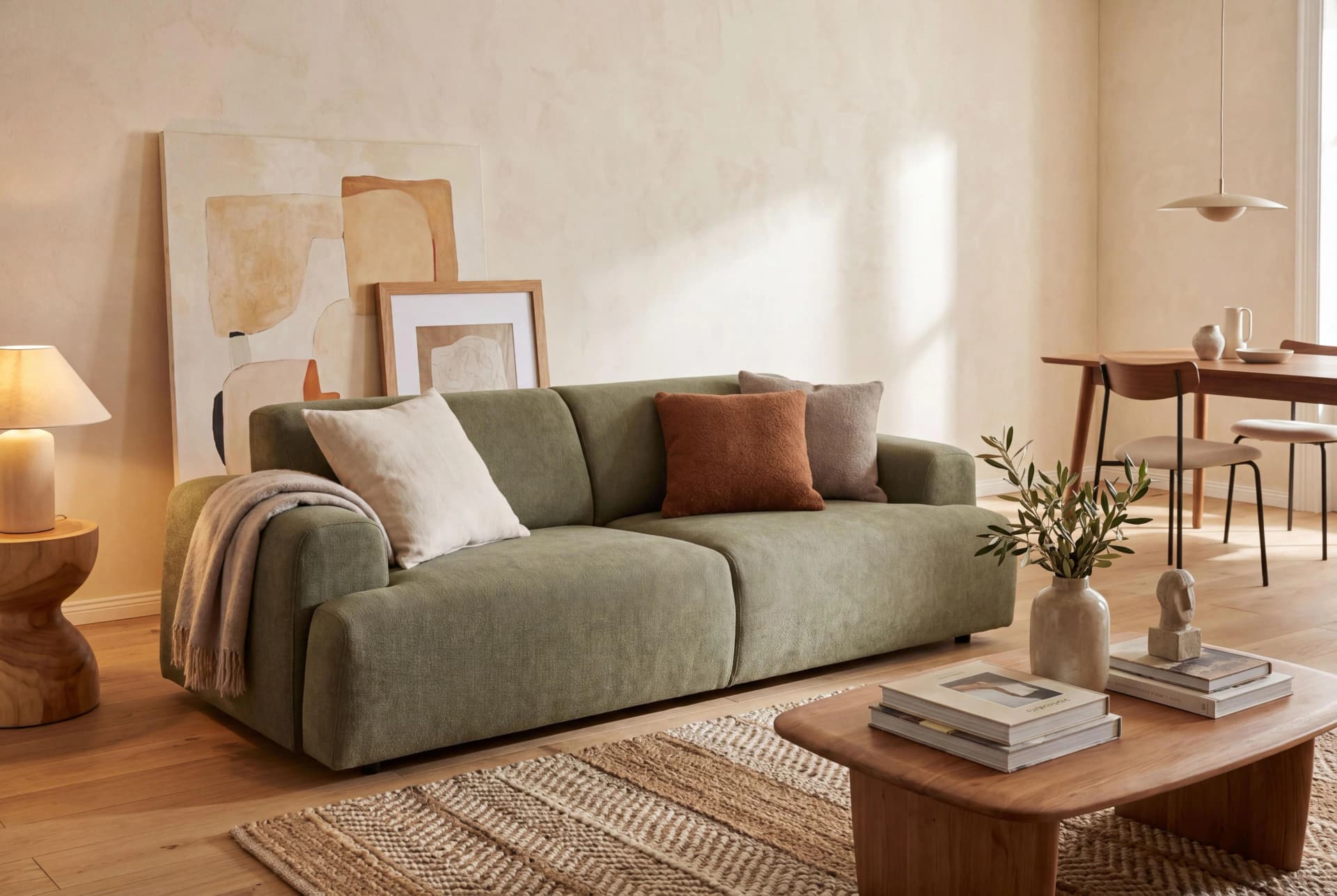 HOME AFFAIRE Linkka 2,5-Sitzer Sofa Grün Chenille