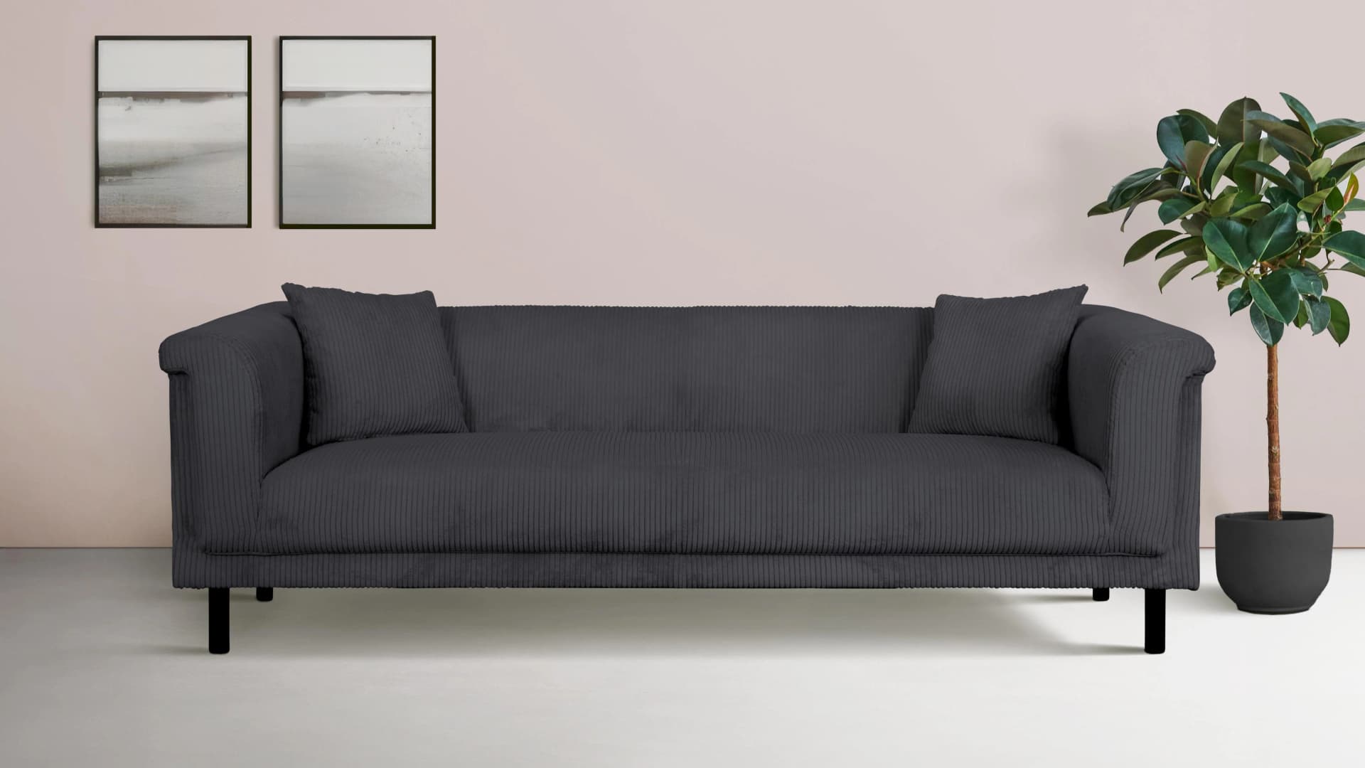 Home Affaire 3-Sitzer Sofa AGNIA Anthrazit Polyester