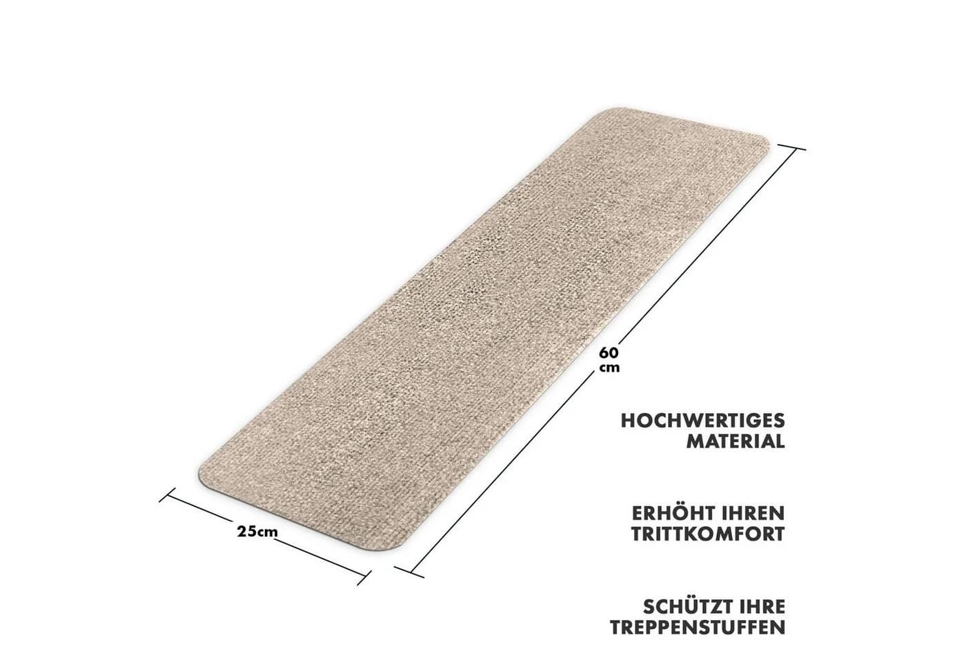 Karat Stufenmatte Denver Beige Rechteckig ohne Lippe