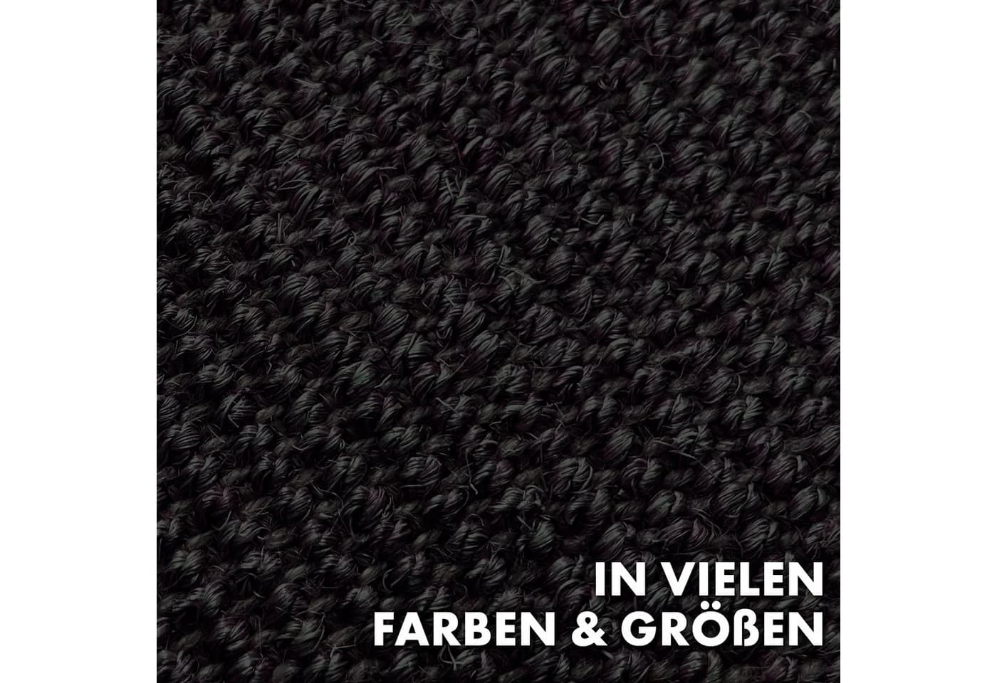 Kubus Kratzmatte für Katzen, Rund, Sisal Kratzteppich, Schwarz