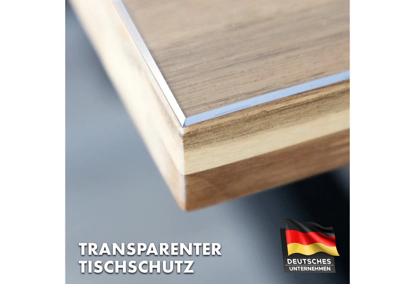 Kubus Tischfolie Calcit Transparent 45-Grad Kante PVC