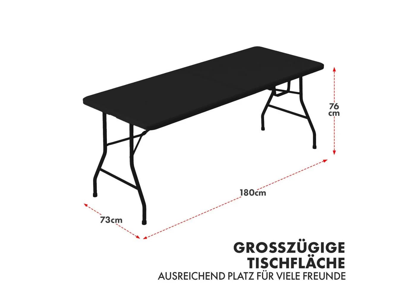Kubus Campingtisch Nagoya Klapptisch Schwarz