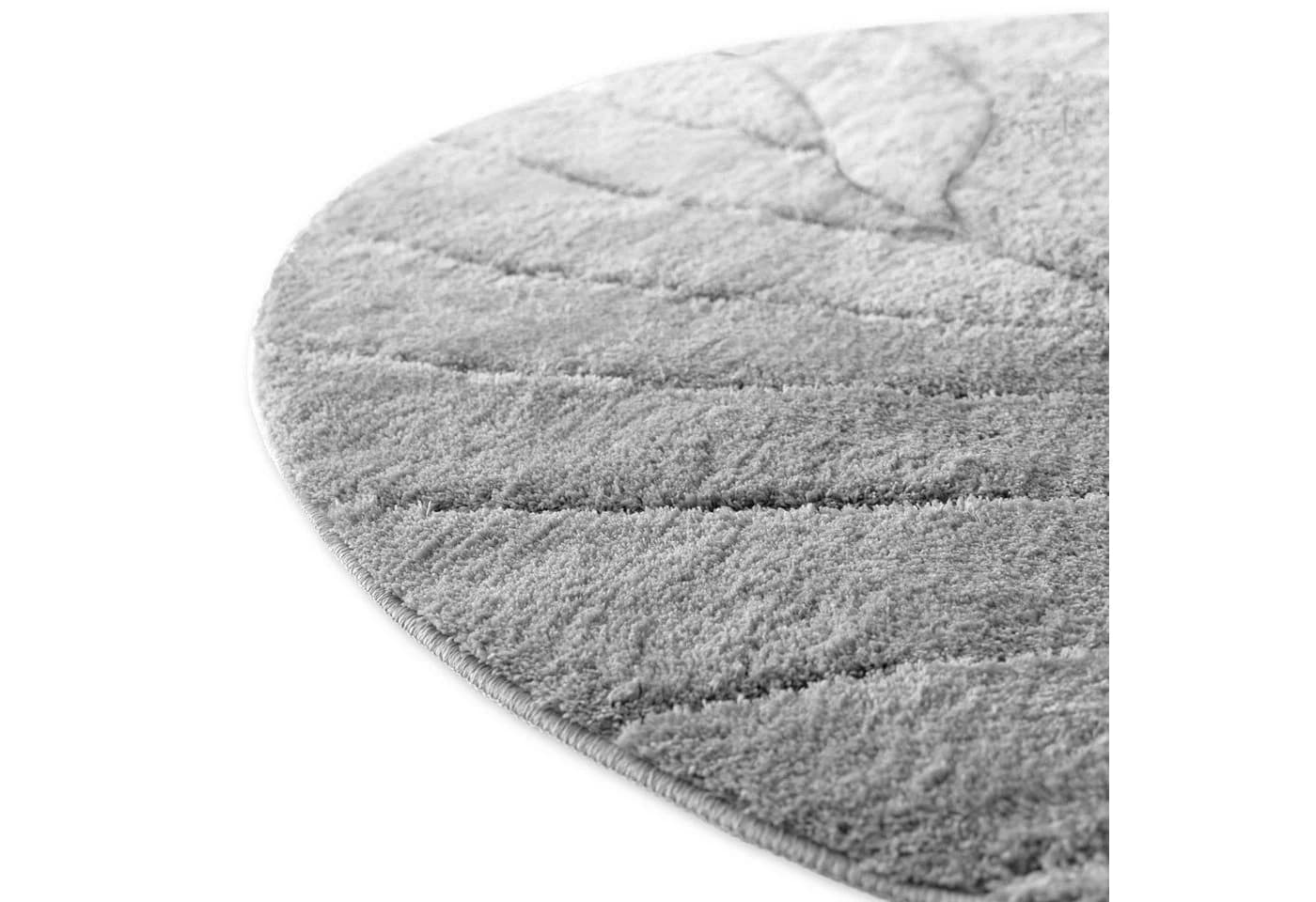 Kubus Duschmatte Elara Runde Badematte Silber Mikrofaser