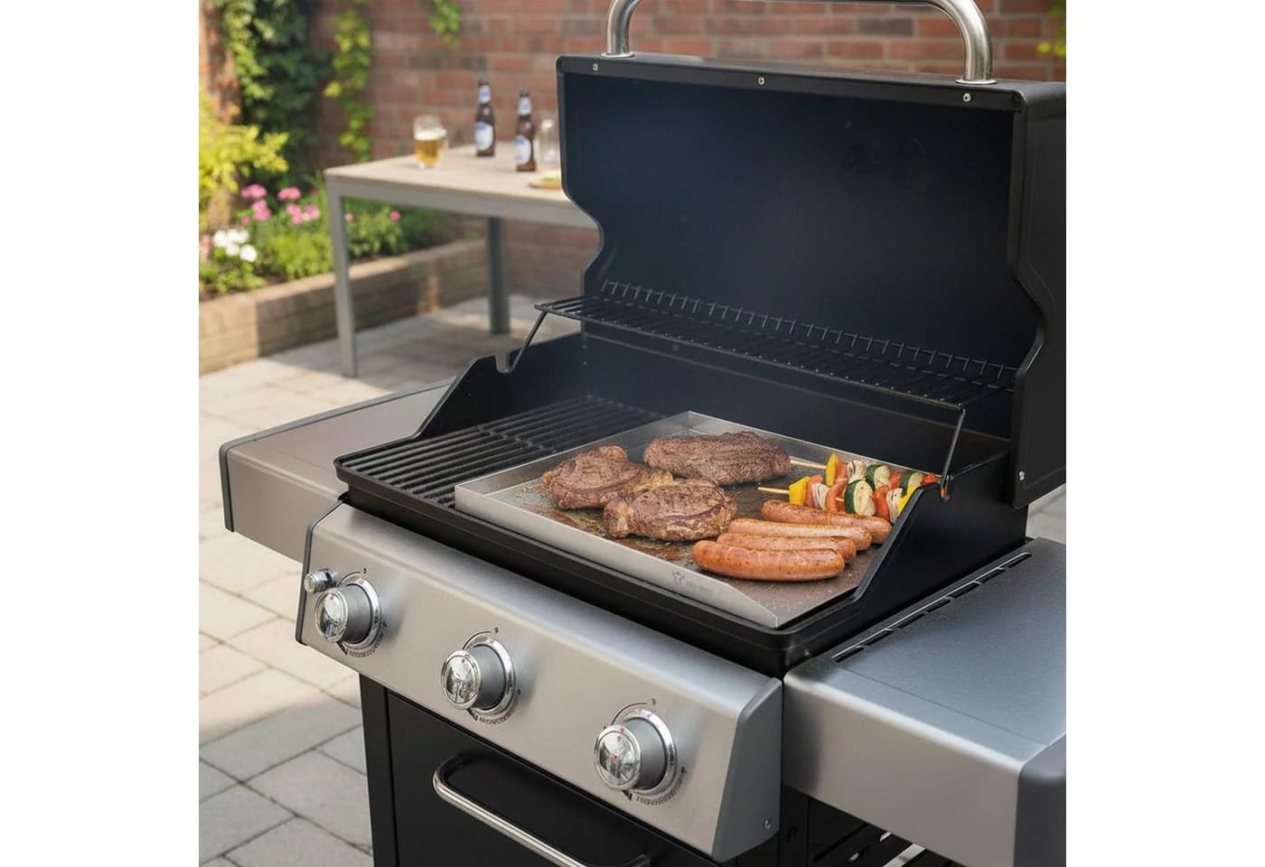 BBQ-Toro Grillplatte Edelstahl 40x41,5 cm Plancha Grillblech