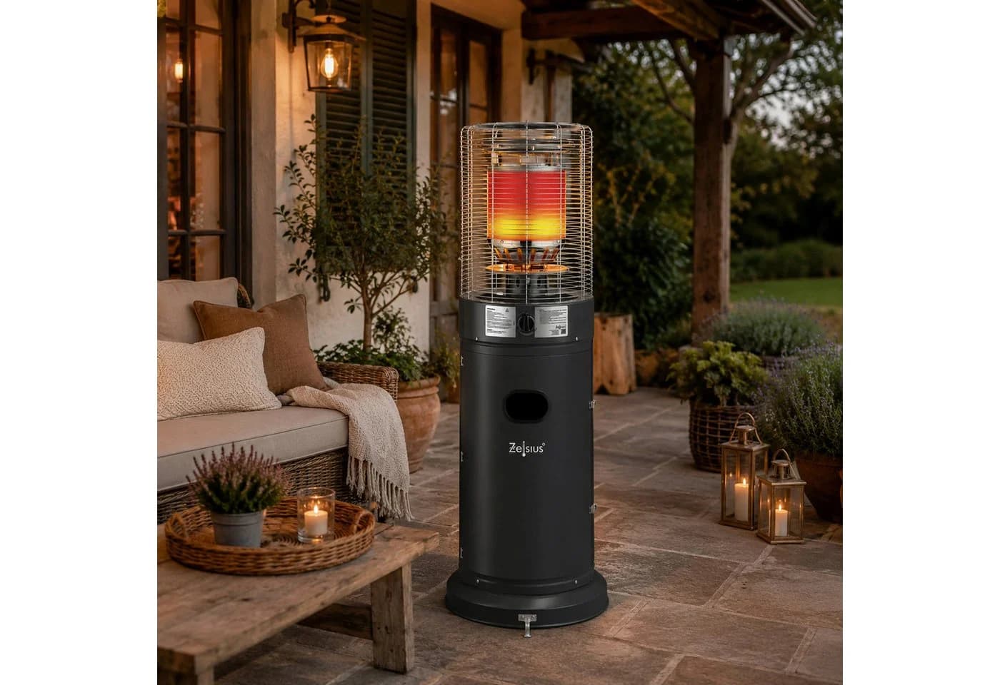 Zelsius Terrassenstrahler Gas "Zermatt" 11 kW Dunkelgrau