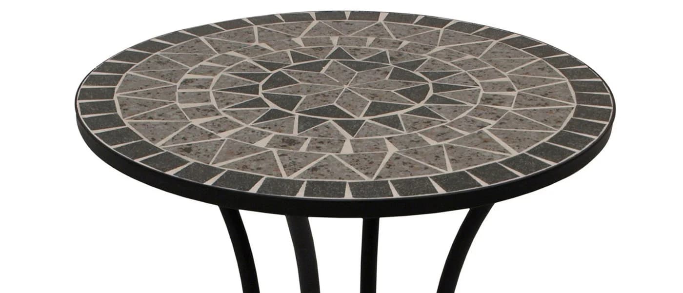 TPFGarden Gartentisch DERBY Mosaik grau/schwarz