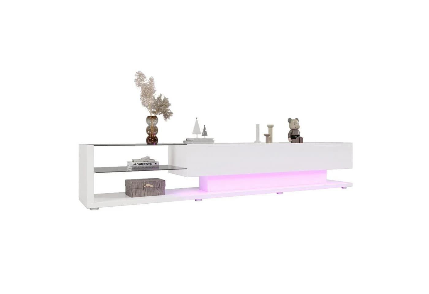 SOFTWEARY Lowboard Modern Weiß 170 cm TV-Schrank