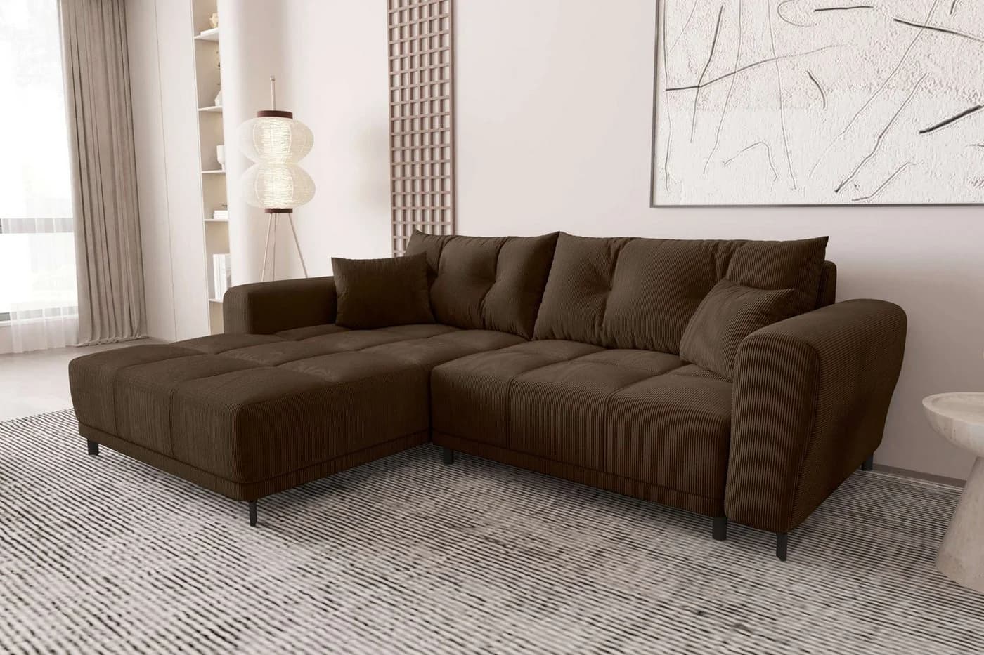 99rooms Ecksofa Massimo L-Form Cordstoff POSO