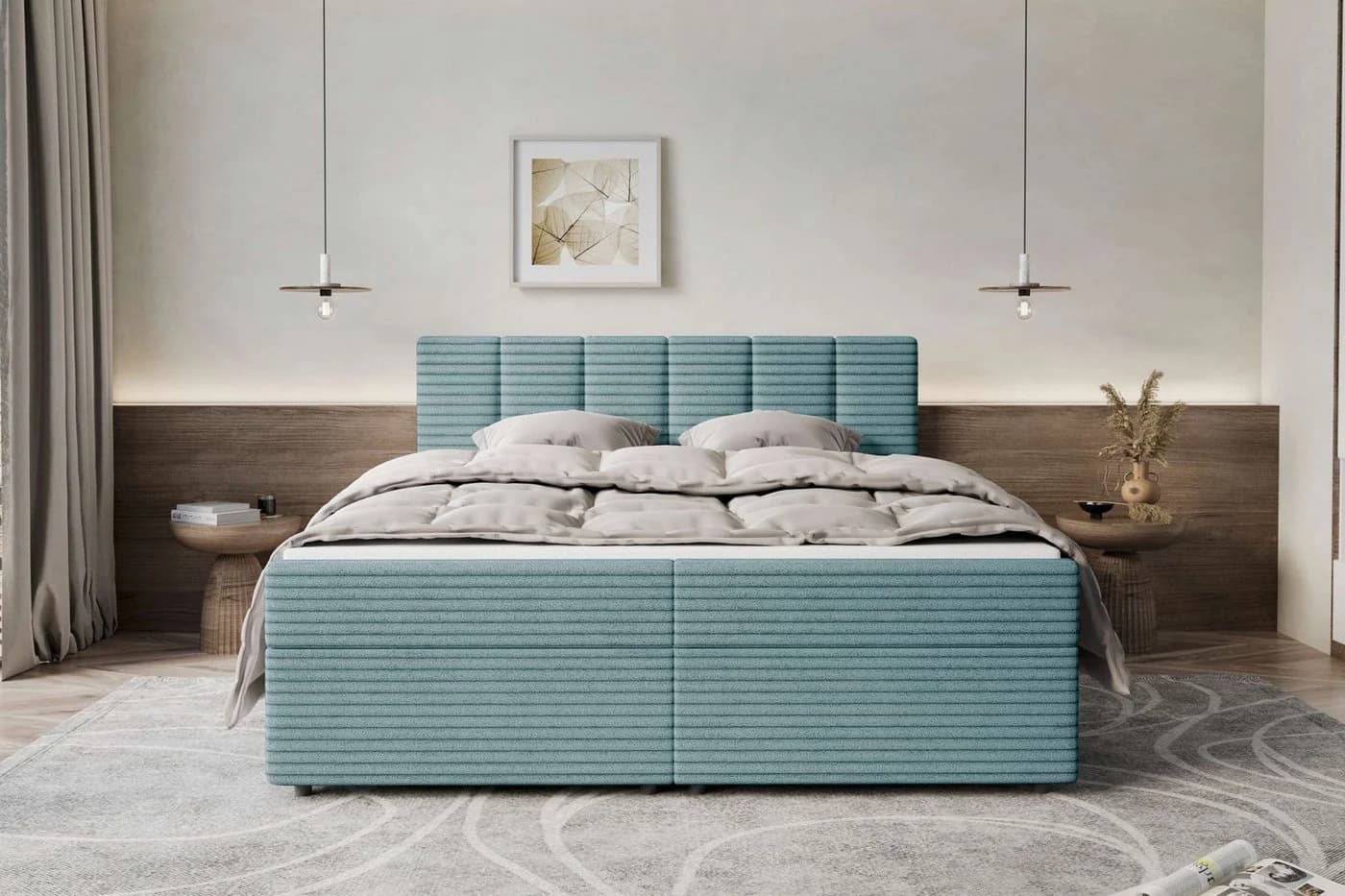 99rooms Boxspringbett Bergamo mit Topper und Bonellfederkern