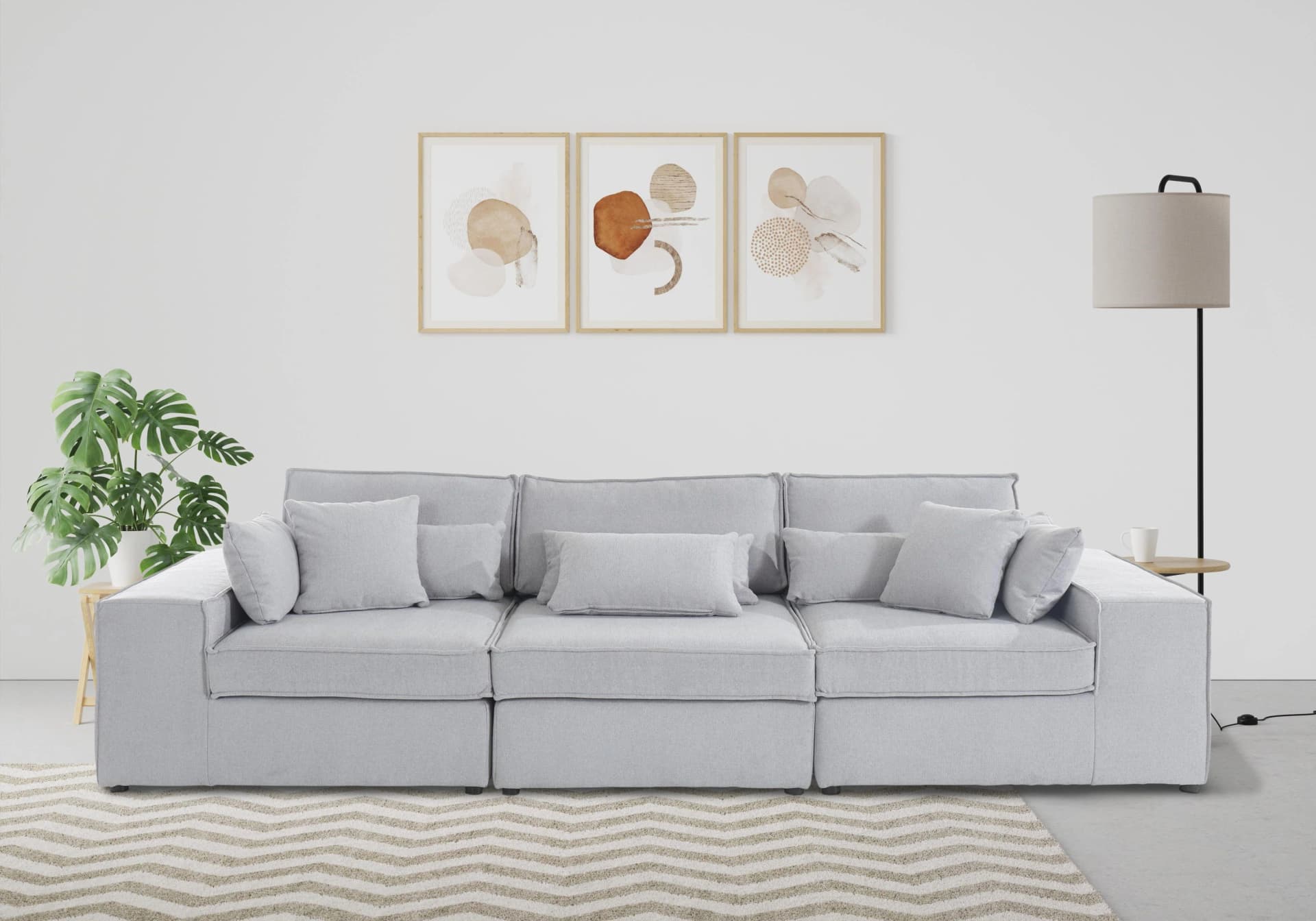 OTTO HOME Florid 3-Sitzer Sofa hellgrau modul