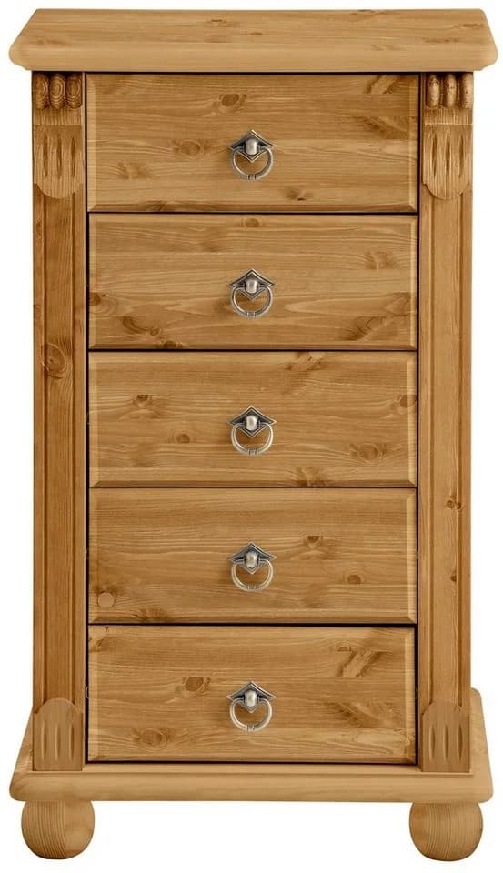 OTTO HOME Kommode Tessin Massivholz Kiefer Beige mit Spiegel