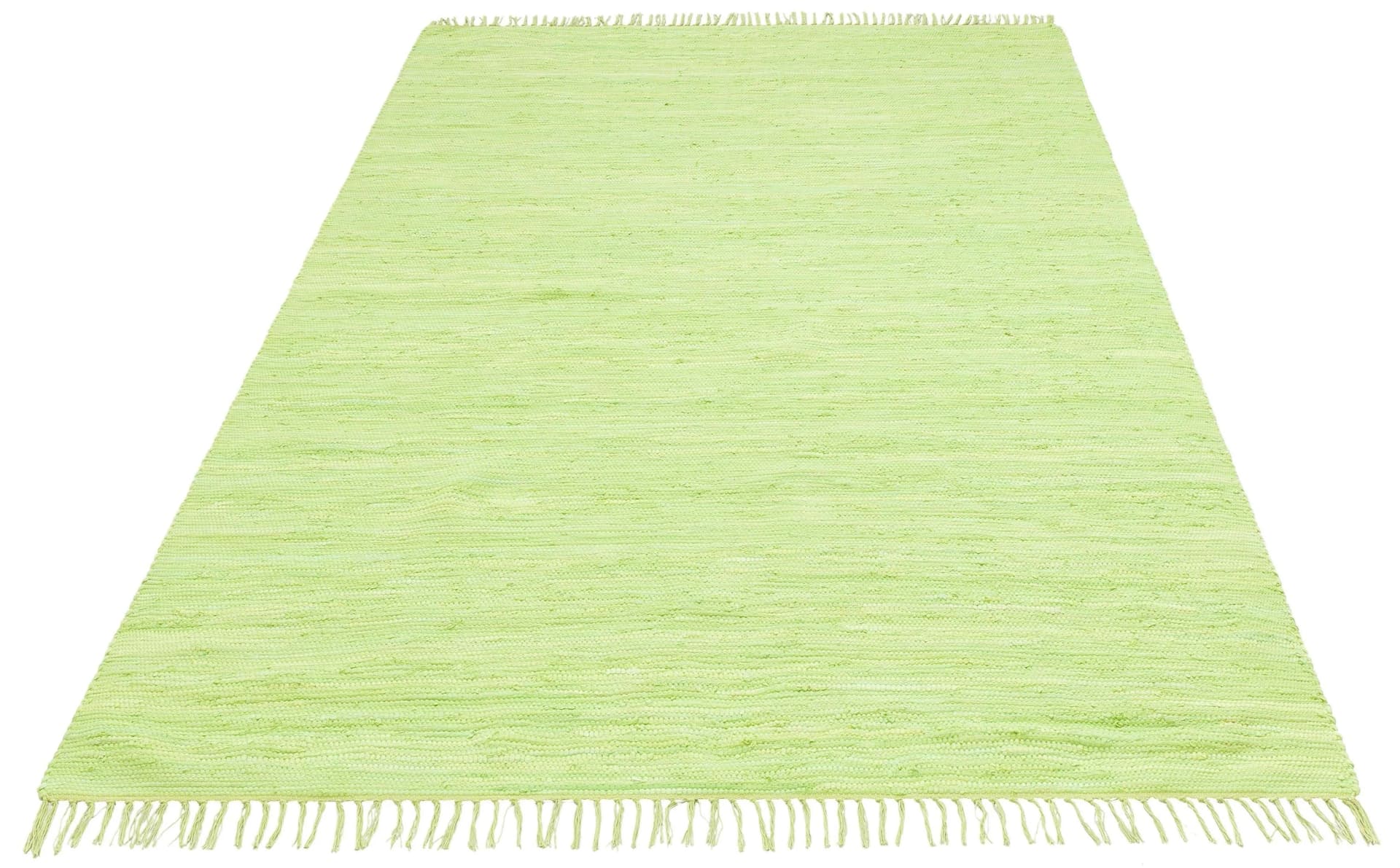Grüner Baumwoll-Teppich im Landhaus-Look