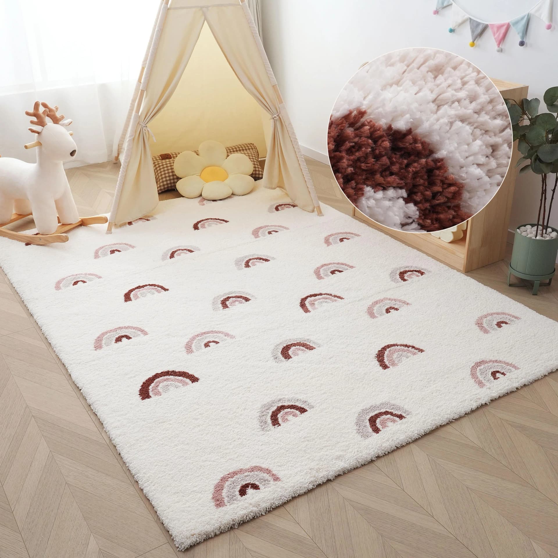 Kinderteppich MY HOME Regenbogen Rosa