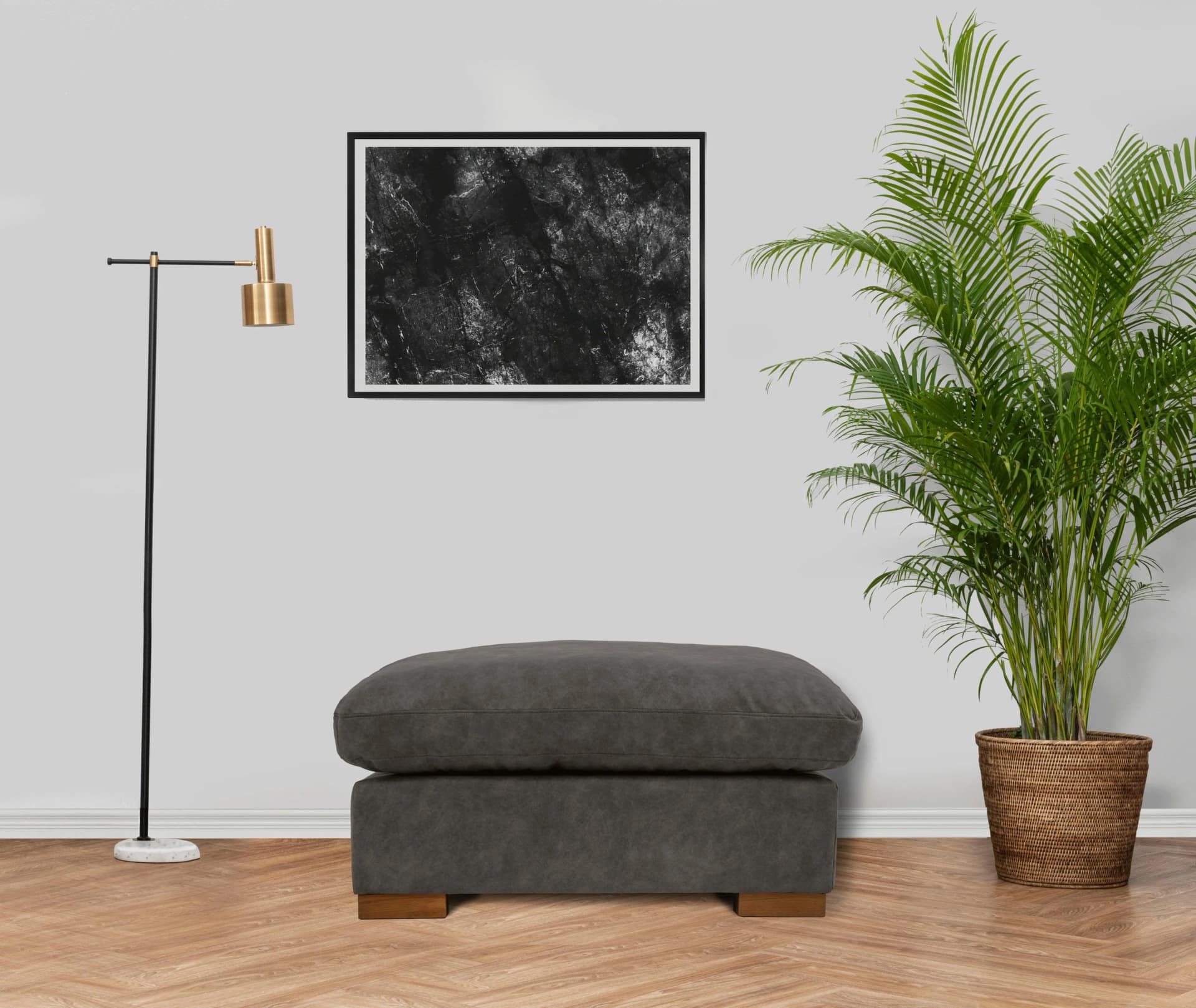 Home Affaire Polsterhocker Coray Anthrazit Luxus-Microfaser