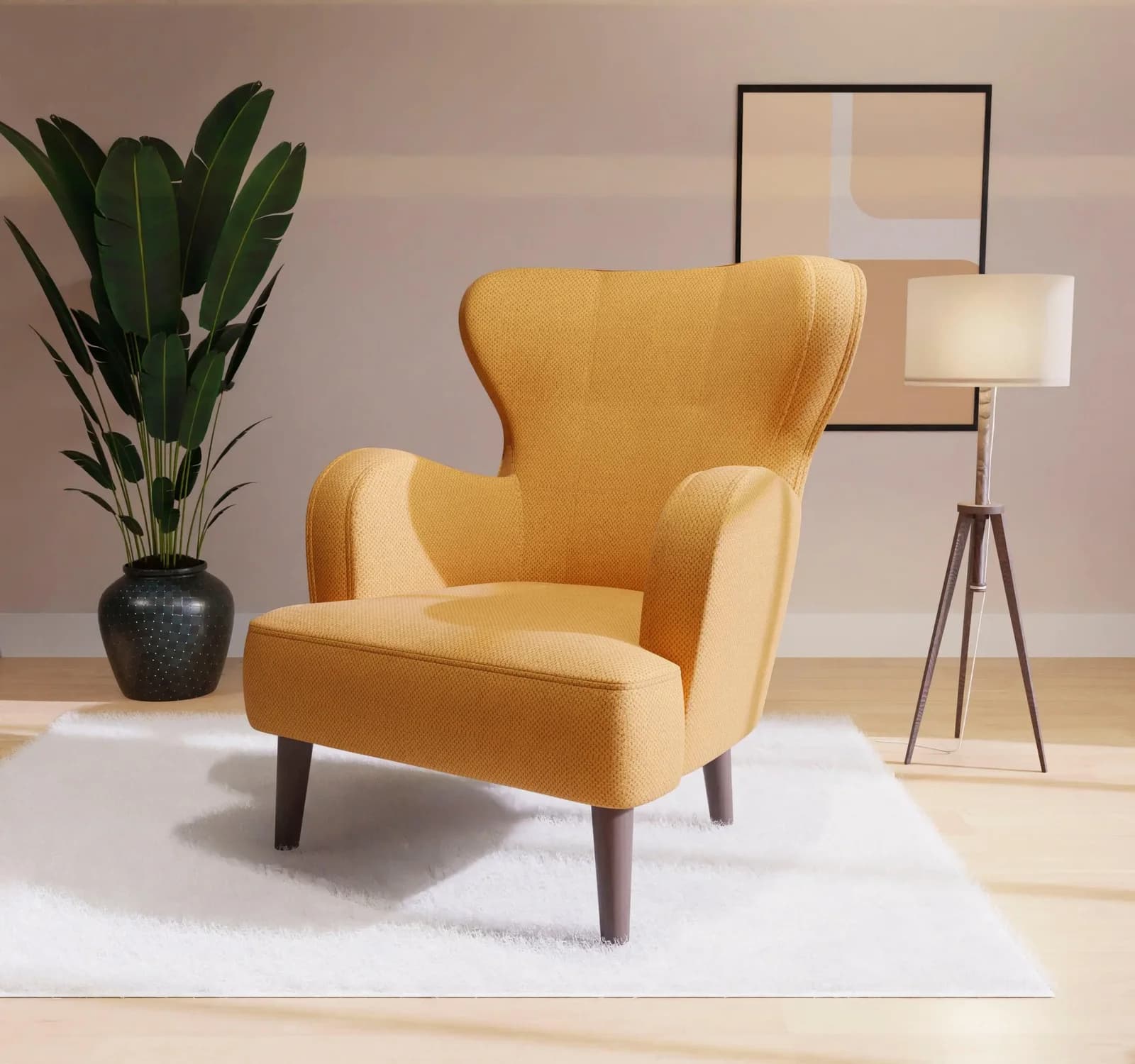 HOME AFFAIRE Sessel SICILIA Gold Moderner Ohrensessel