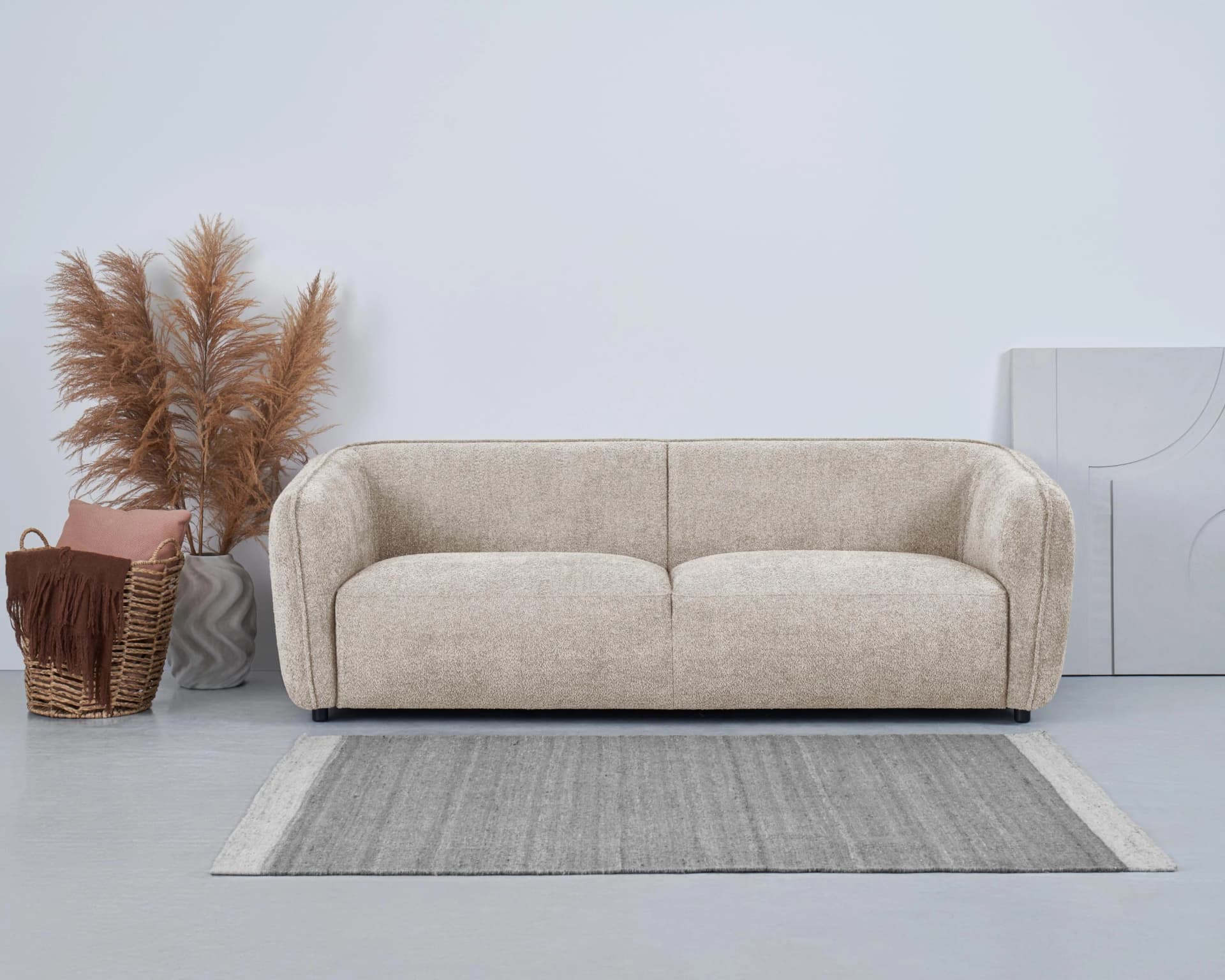 Home Affaire OSTRUP 3-Sitzer Sofa Beige Bouclé Modern