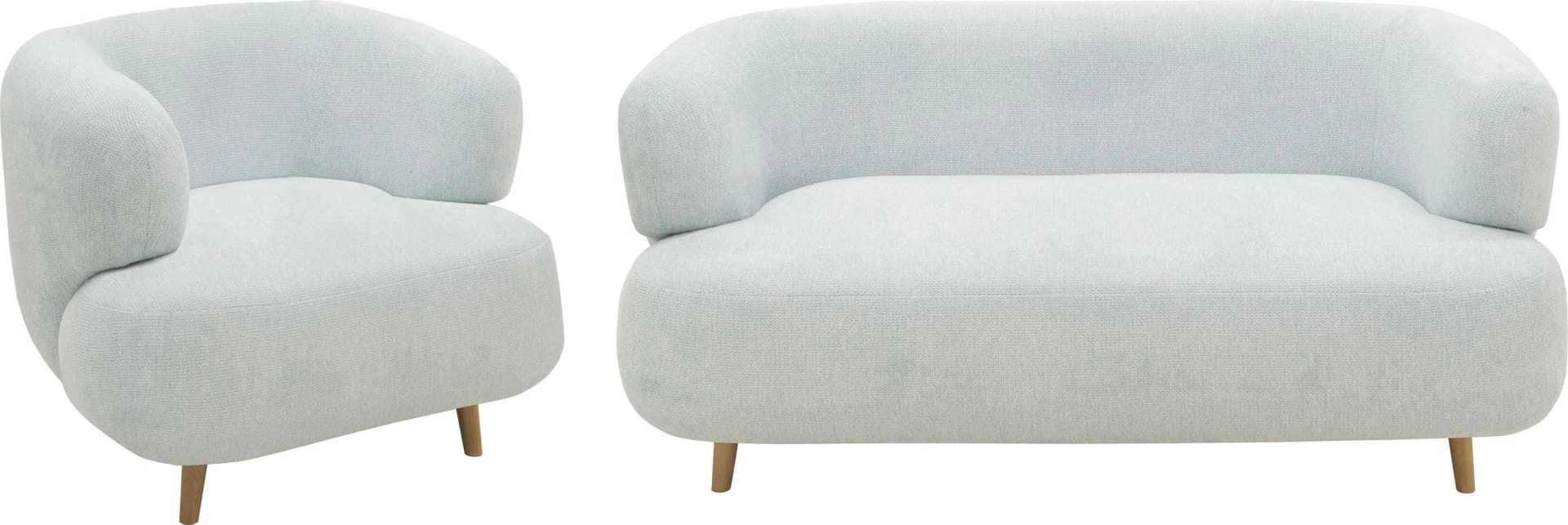 Home Affaire Polstergarnitur Tistam 2-teilig Hellblau