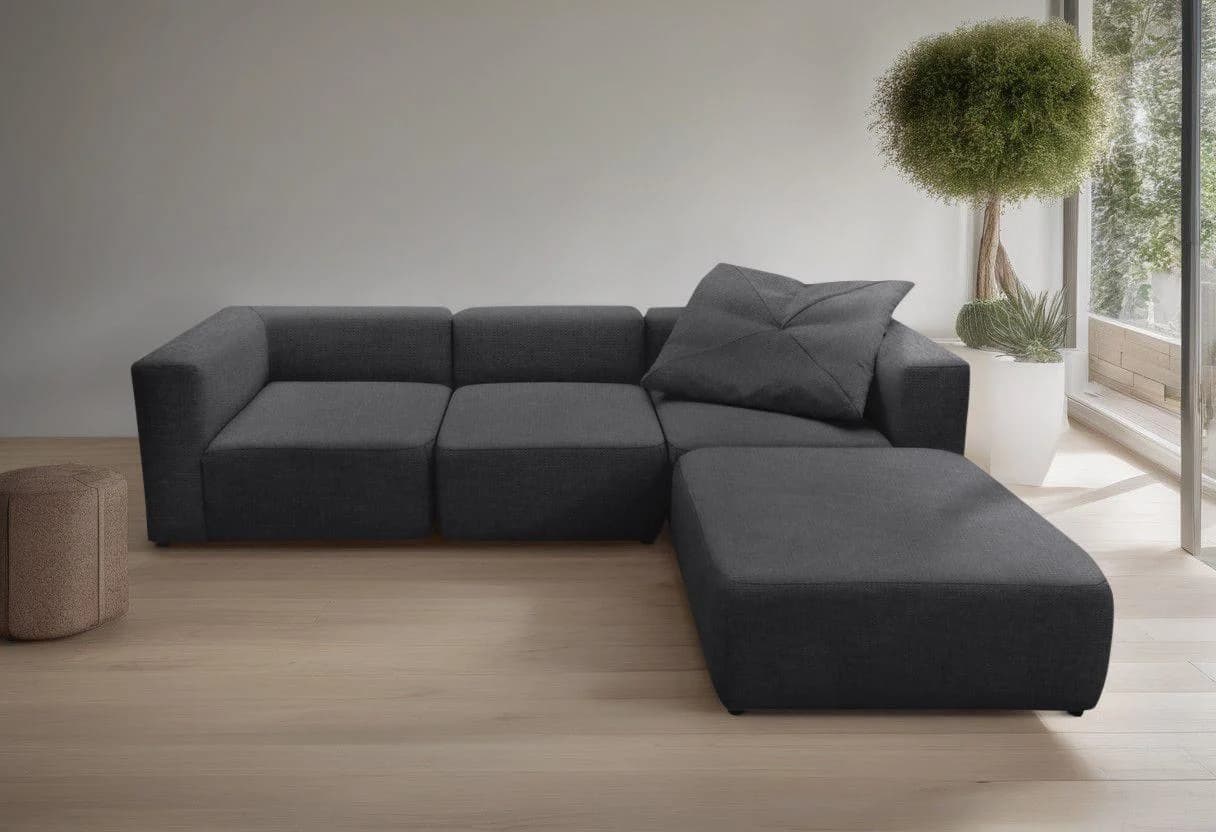 HOME AFFAIRE Utvik Modulsofa 3-Sitzer Anthrazit Grau