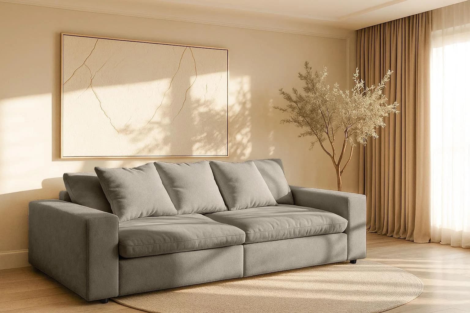 Home Affaire Venslev Big-Sofa Beige mit extra tiefer Sitzfläche