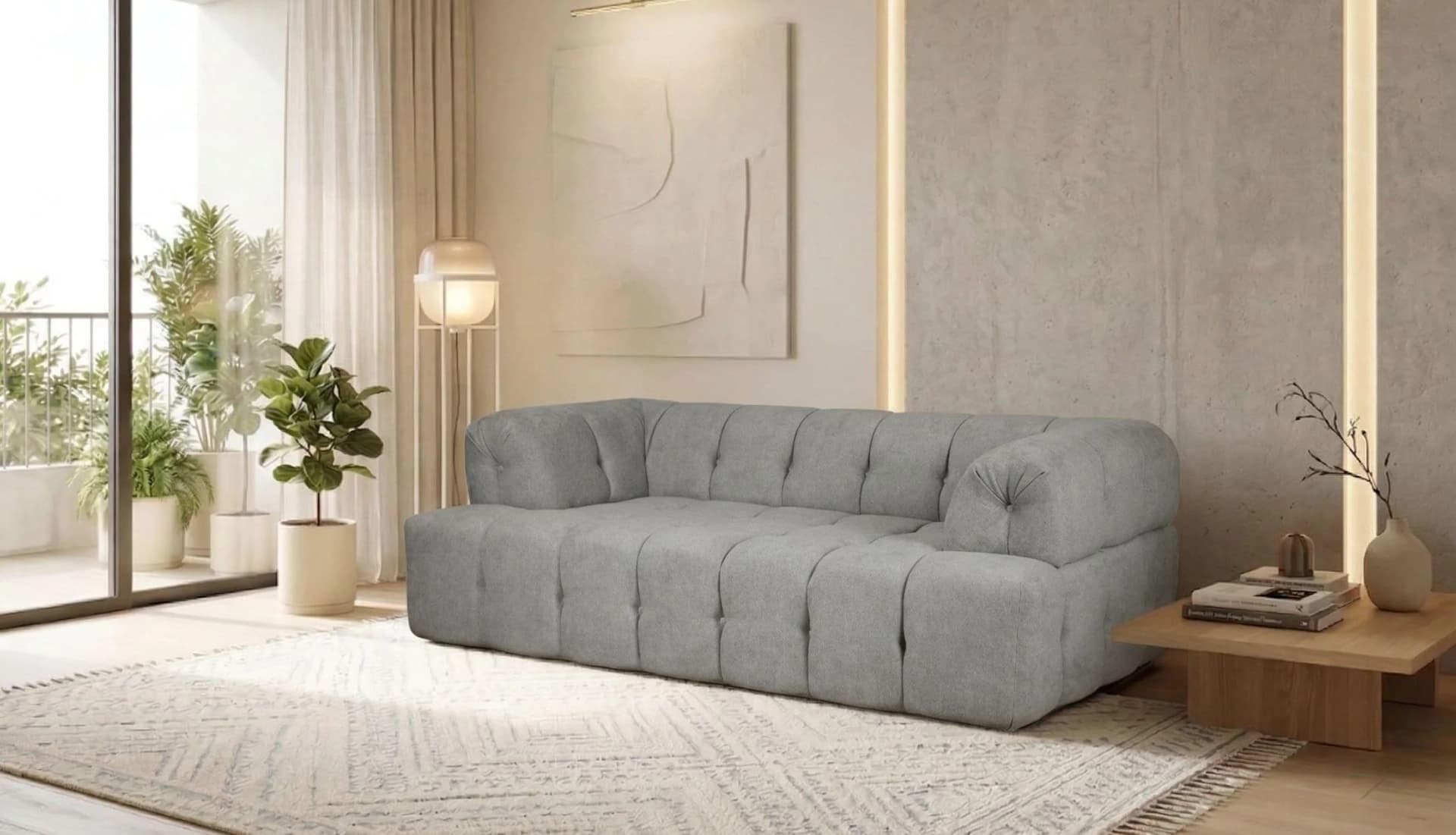 Home Affaire APERIRE 2-Sitzer Sofa hellgrau modern