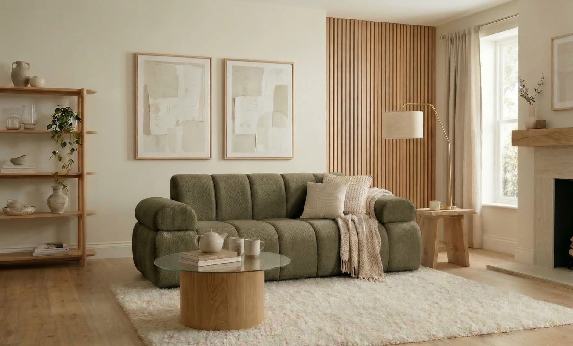 HOME AFFAIRE LYOTH 2-Sitzer Sofa oliv moderne Steppung