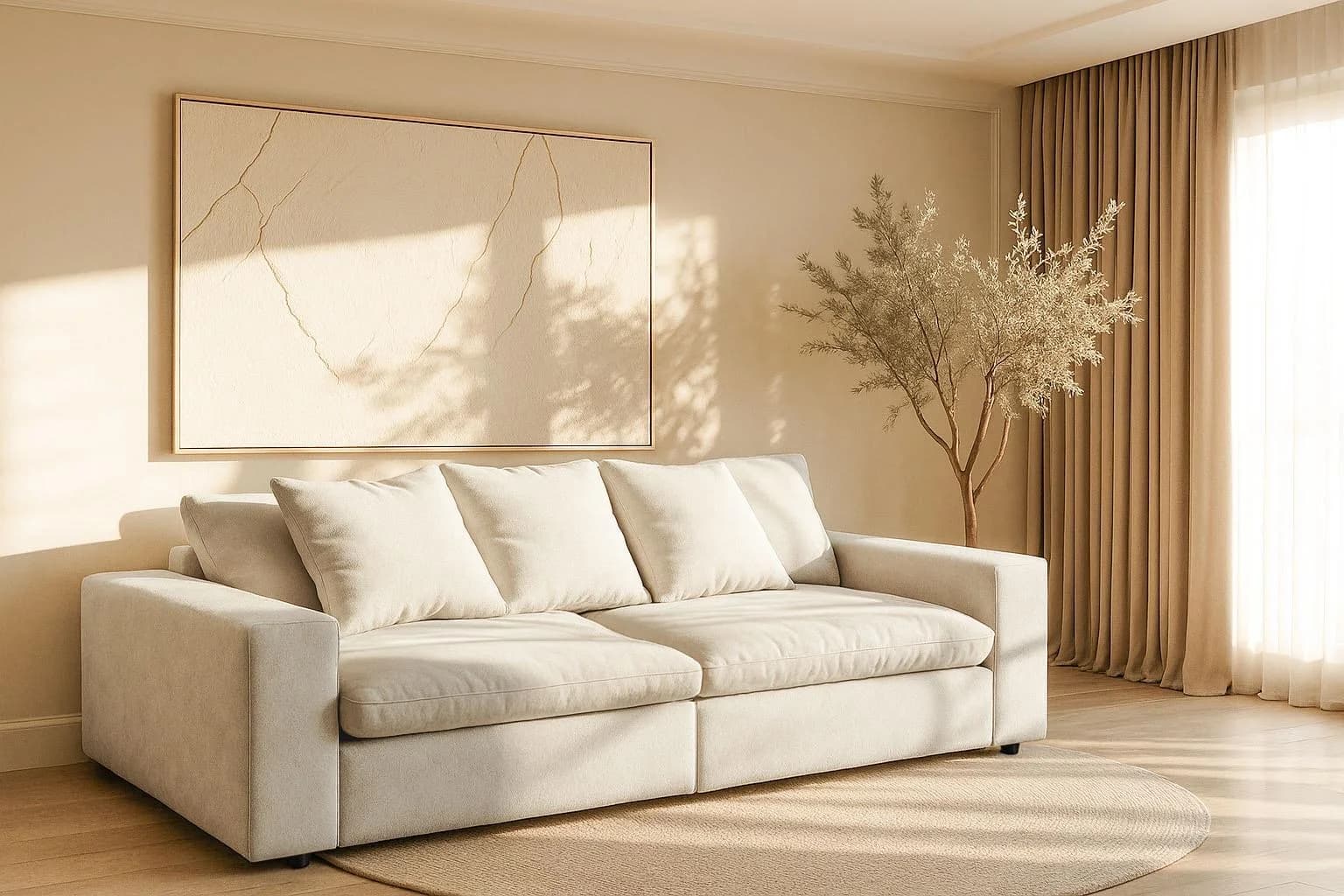 HOME AFFAIRE Venslev Big-Sofa Beige mit extra tiefer Sitzfläche