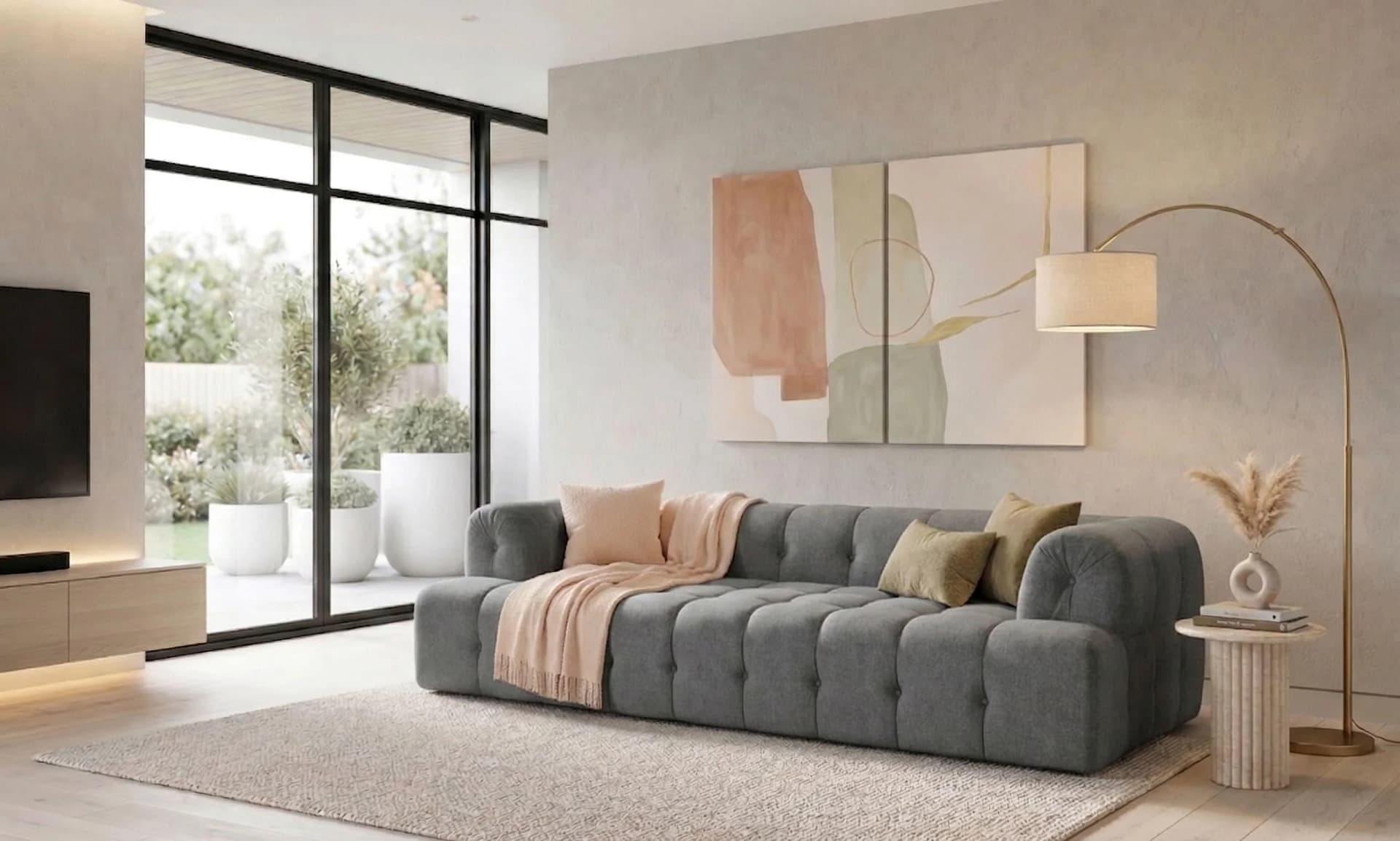 HOME AFFAIRE APERIRE Design-Sofa 3-Sitzer dunkelgrau 225cm