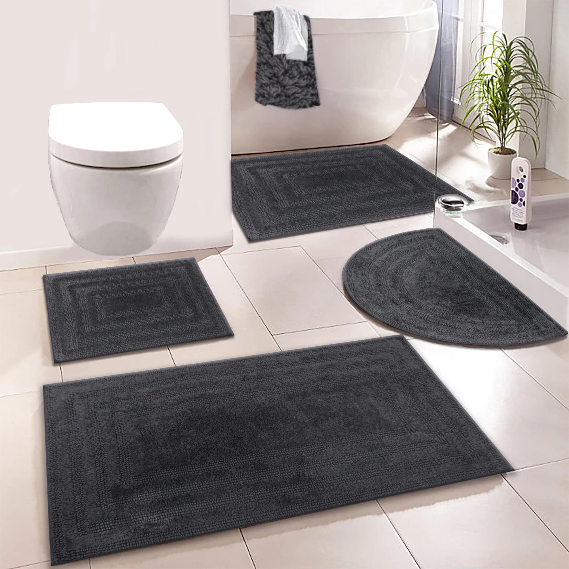 Badematte MY HOME Inga 100% Baumwolle Hoch-Tief-Effekt