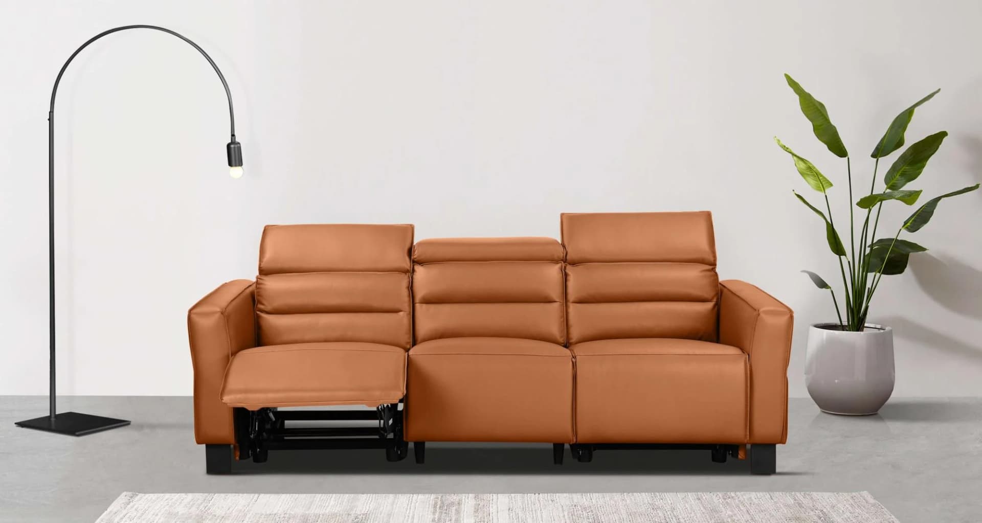 Home Affaire Carpari 3-Sitzer Sofa Relax Cognac Leder