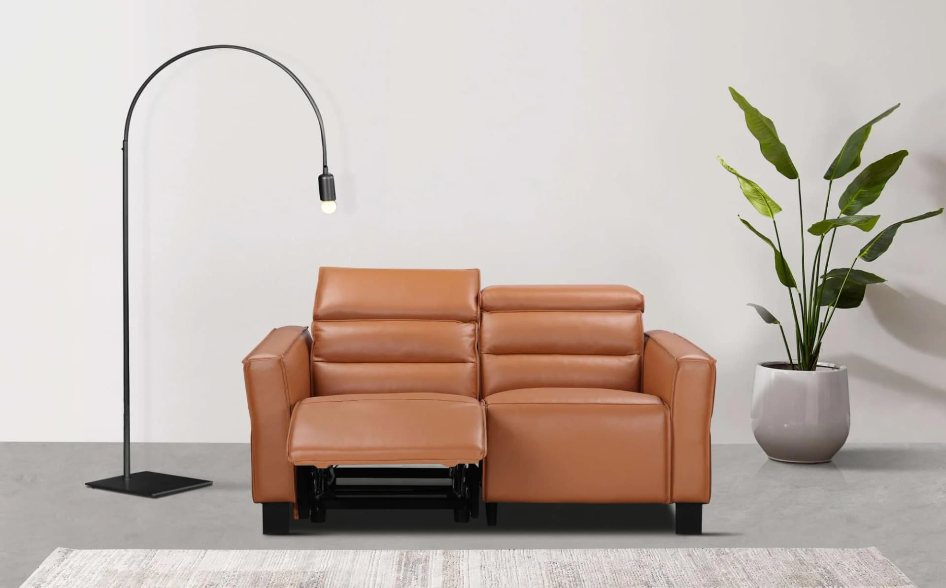 Home Affaire Carpari 2-Sitzer Sofa Relax Cognac Leder USB