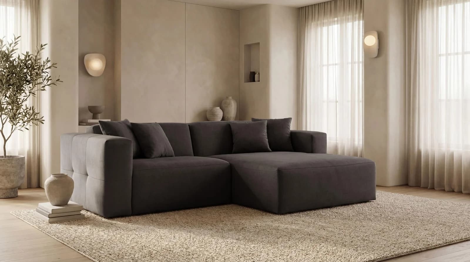 Ecksofa OTTO HOME Kelani Taupe mit Recamiere