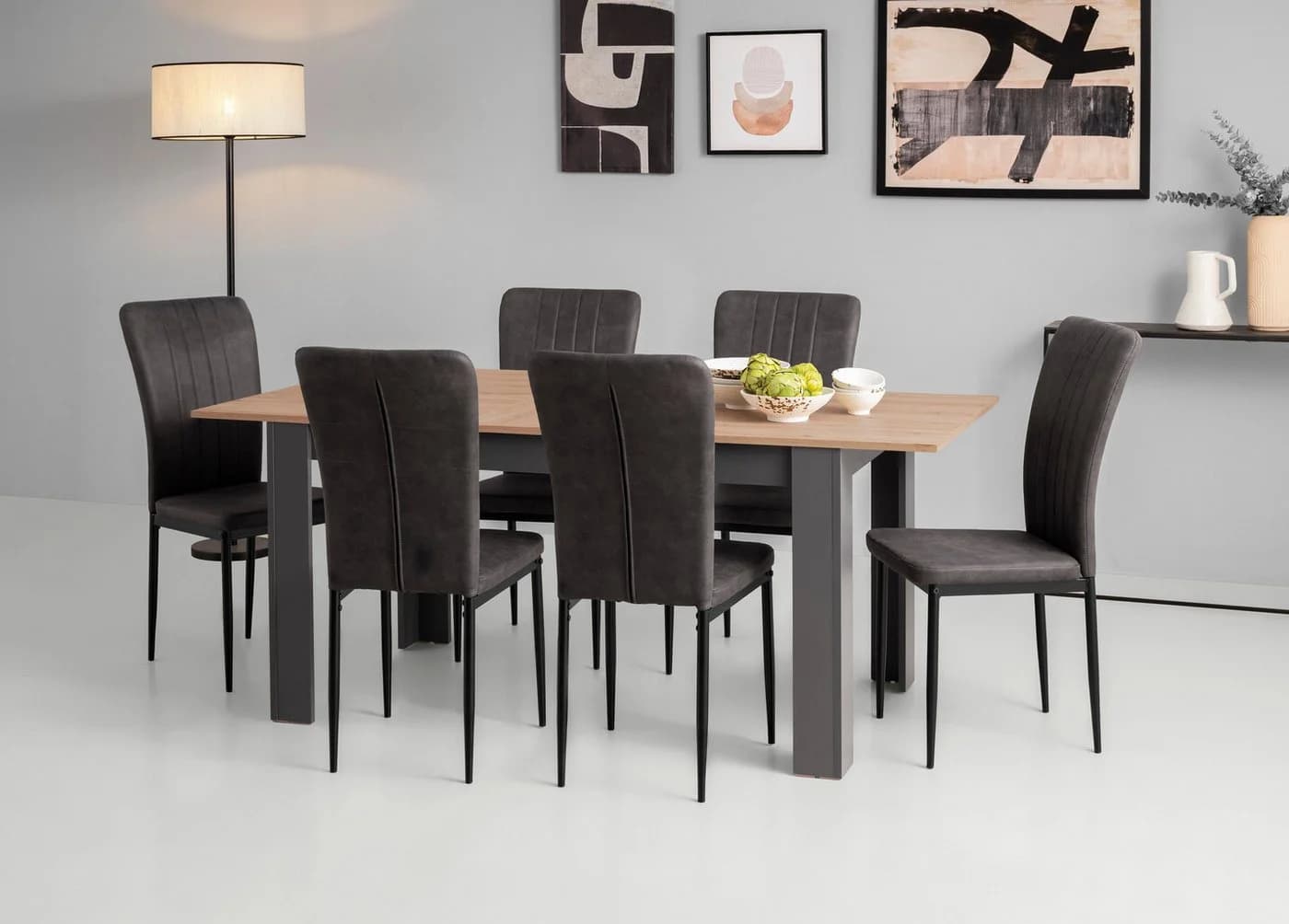 Home Affaire Esstisch Bergamo Grau Anthrazit Artisan Eiche Ausziehbar