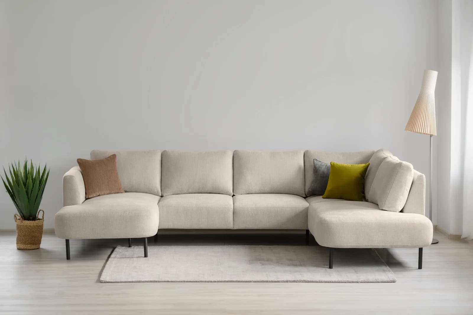 OTTO HOME Wohnlandschaft Cesola Beige Chenille mit Metallfüßen